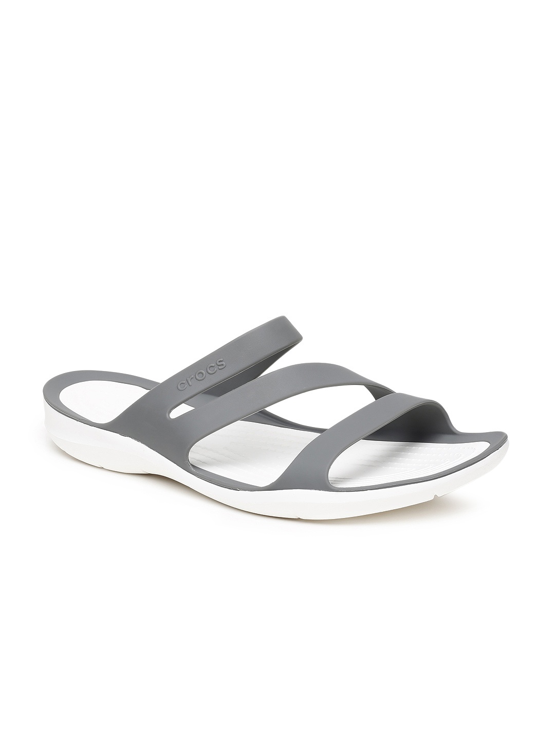 

Crocs Women Grey Solid Synthetic Open Toe Flats