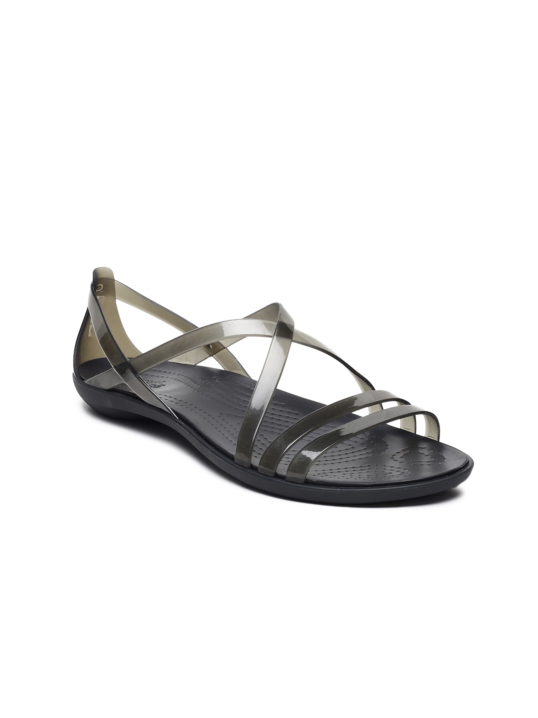 

Crocs Women Black Solid Synthetic Open Toe Flats