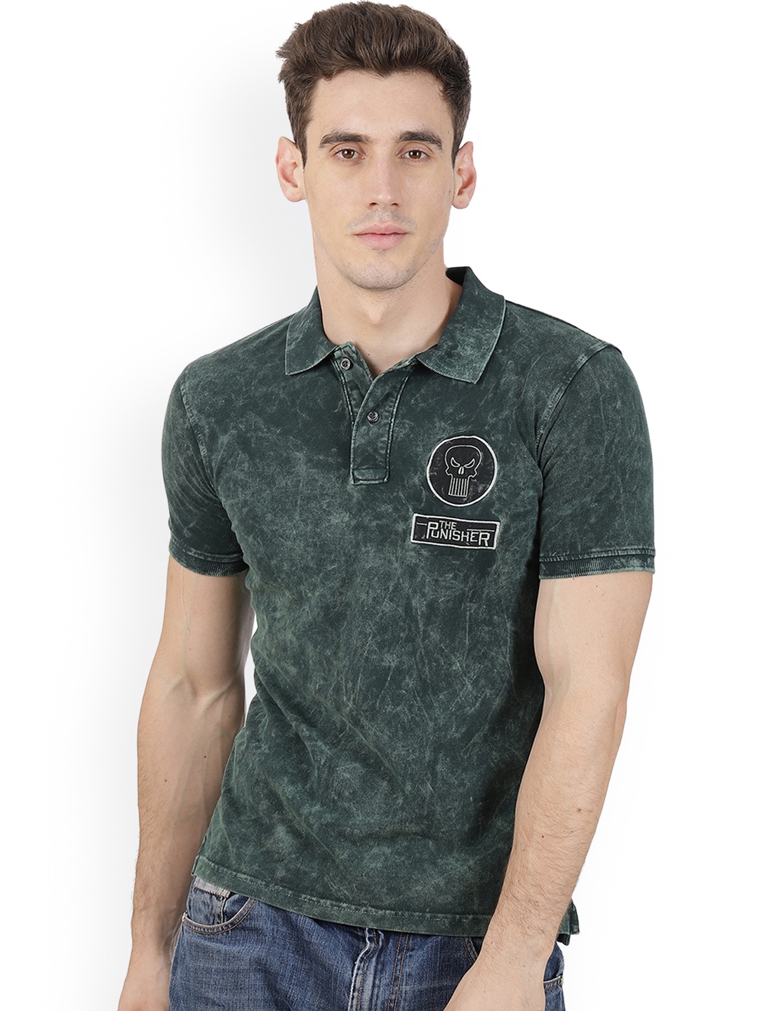 

Free Authority Punisher featured Olive Tshirt for Men, Green