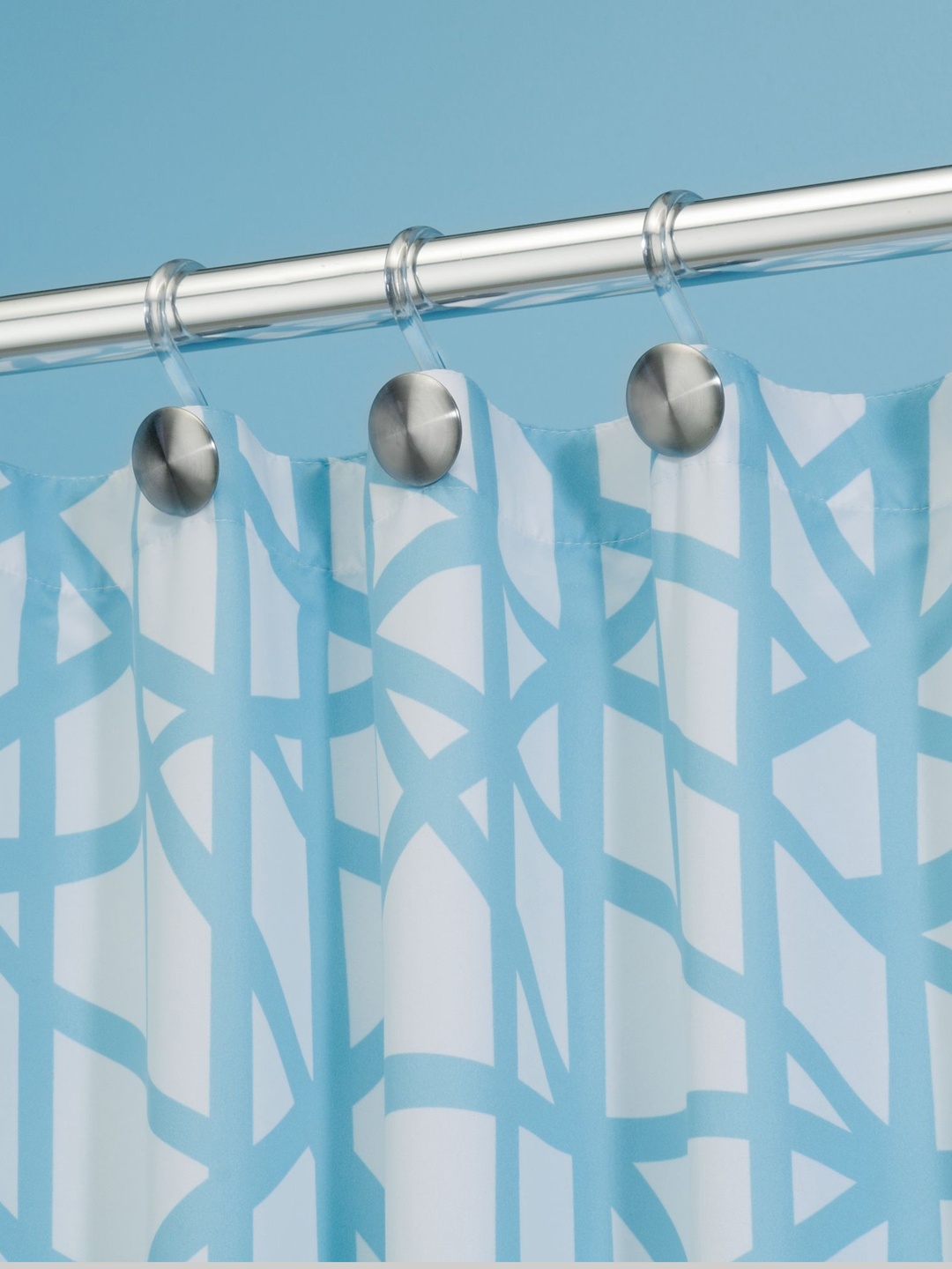

INTERDESIGN Pack Of 12 Steel-Toned Stainless Steel Shower Curtain Rail Hooks