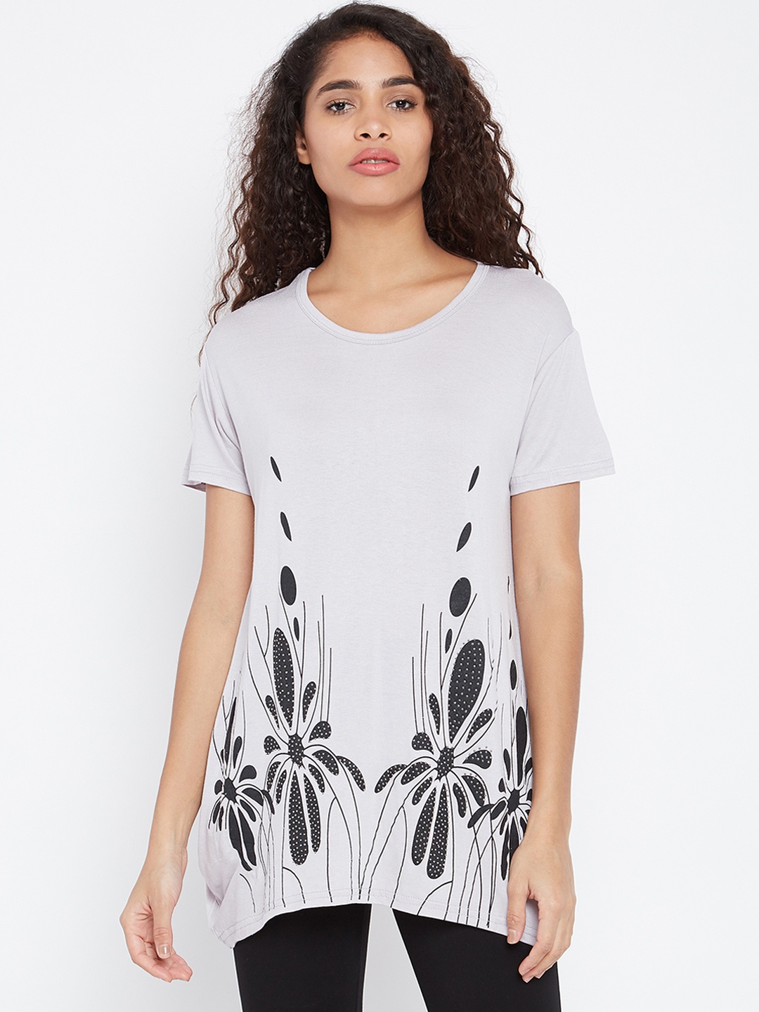 

Camey Women Grey Embellished A-Line Top