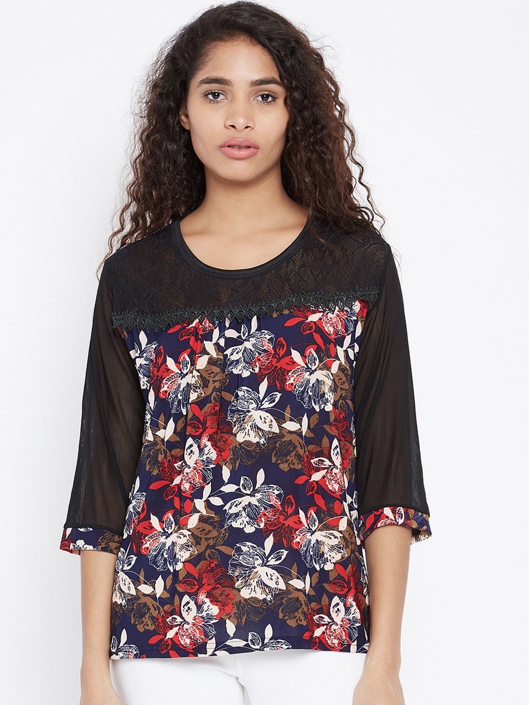 

Camey Women Black Printed A-Line Top