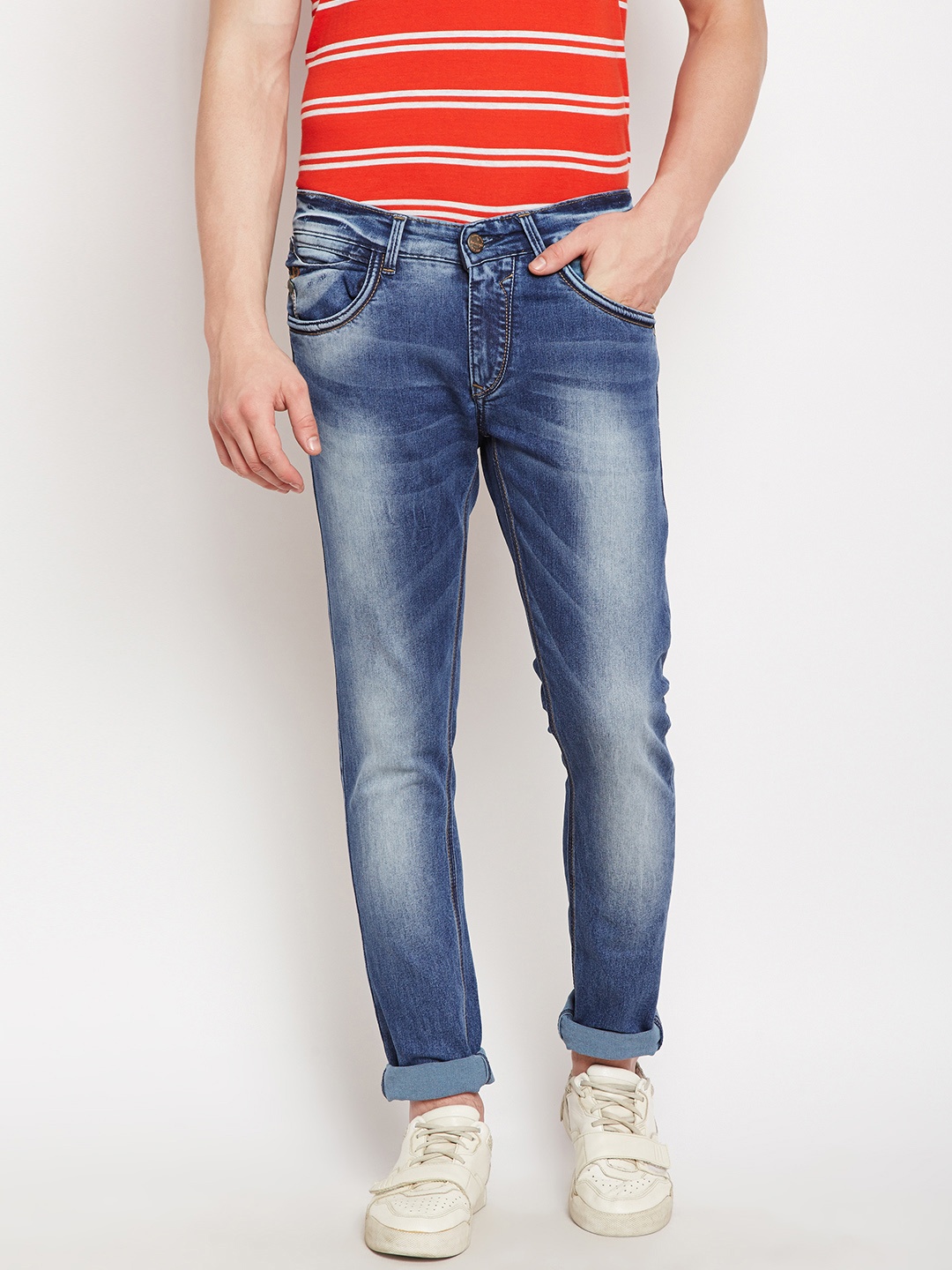 

SPYKAR Men Blue Skinny Fit Low-Rise Clean Look Stretchable Jeans