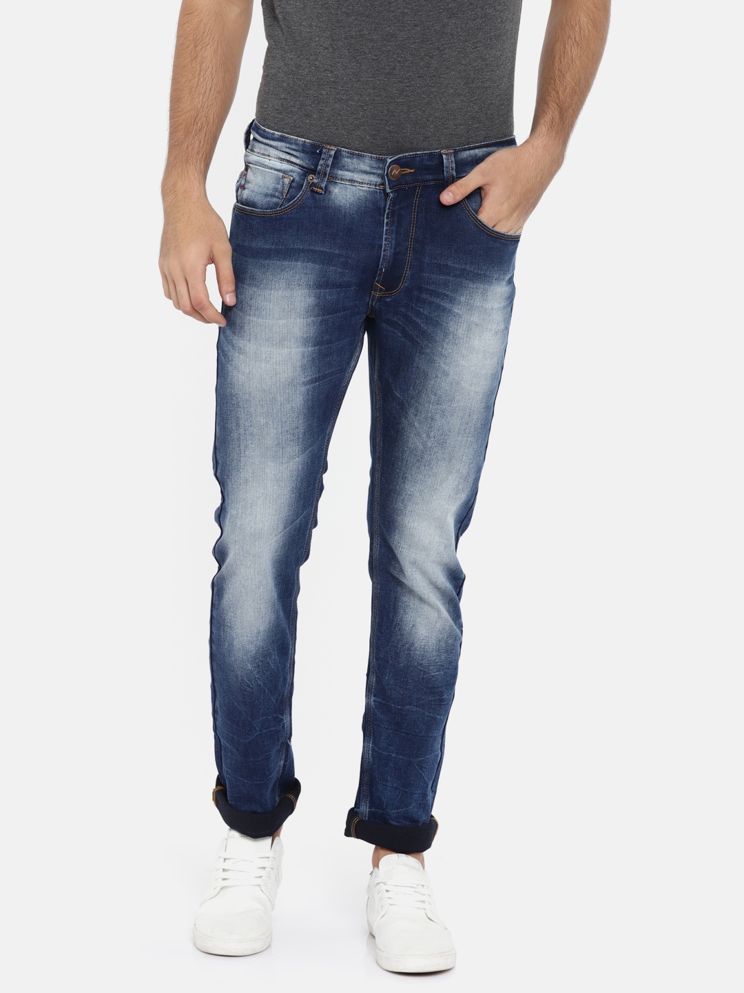 

SPYKAR Men Blue Tapered Fit Low-Rise Clean Look Stretchable Jeans