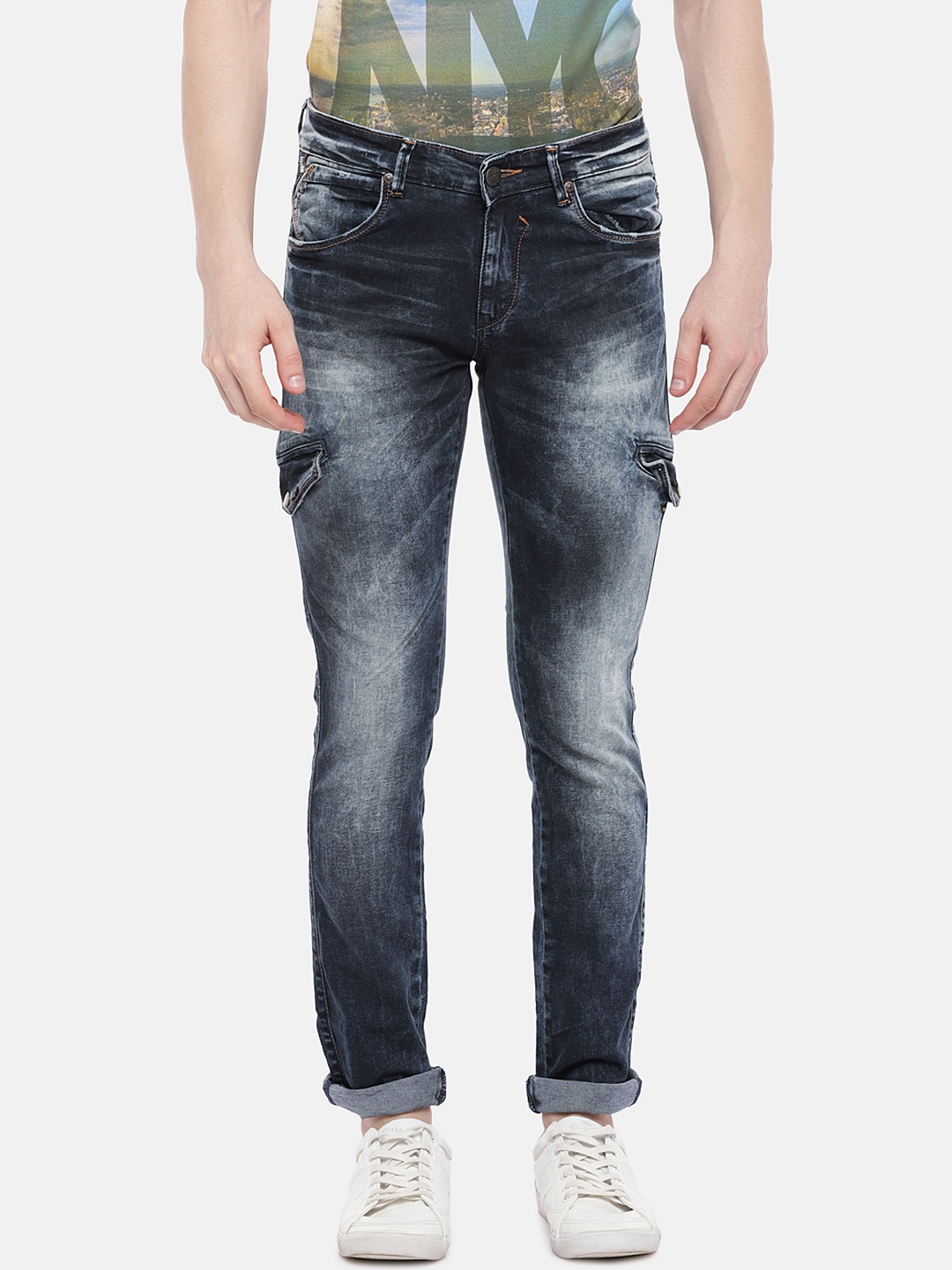 

SPYKAR Men Blue Skinny Fit Low-Rise Clean Look Stretchable Jeans