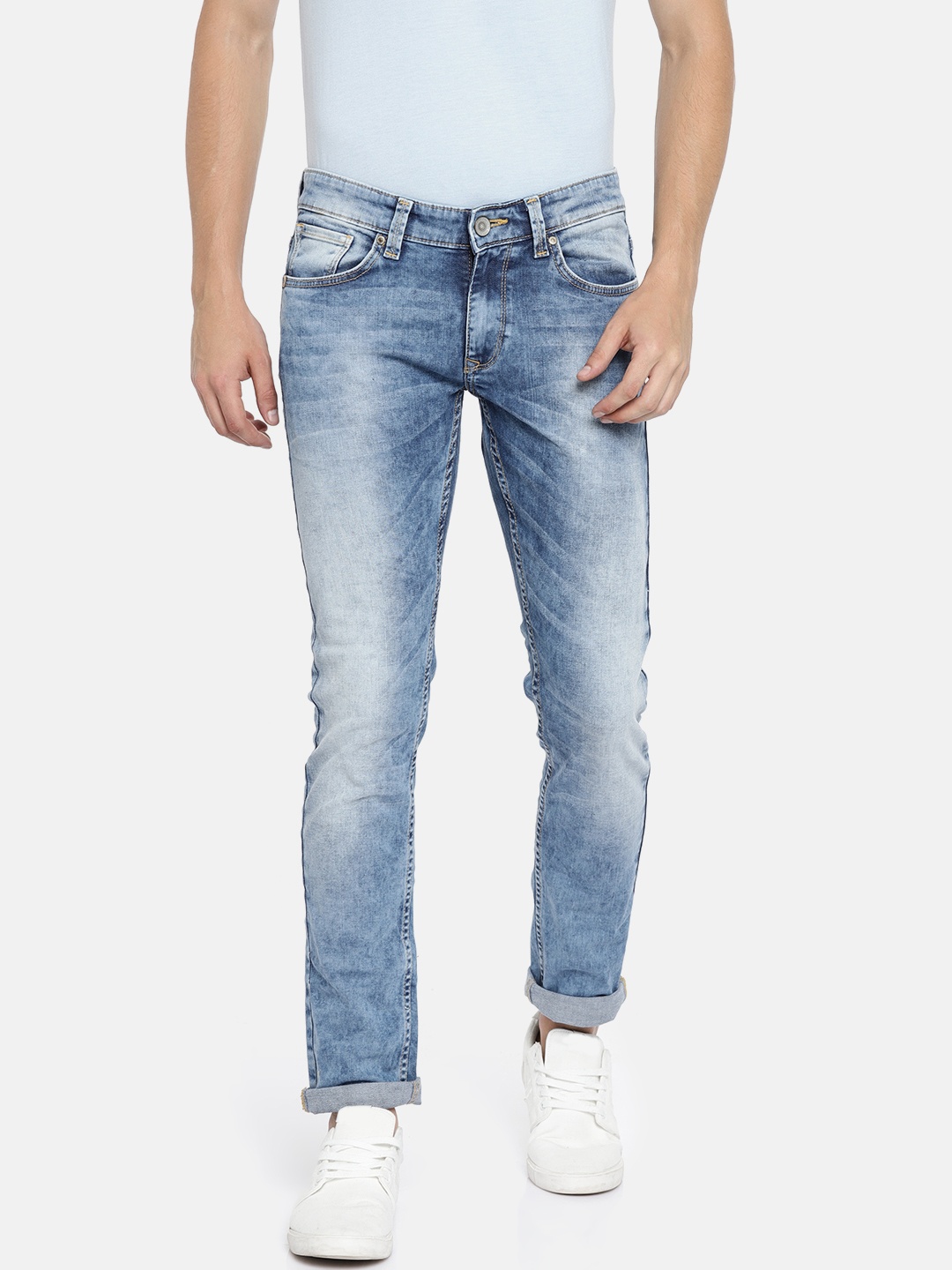 

SPYKAR Men Blue Skinny Fit Low-Rise Clean Look Stretchable Jeans
