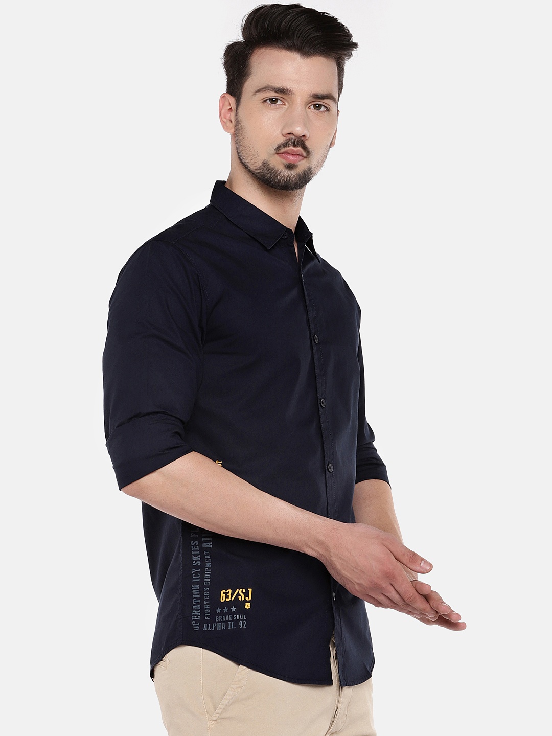 

SPYKAR Men Navy Blue Slim Fit Printed Casual Shirt