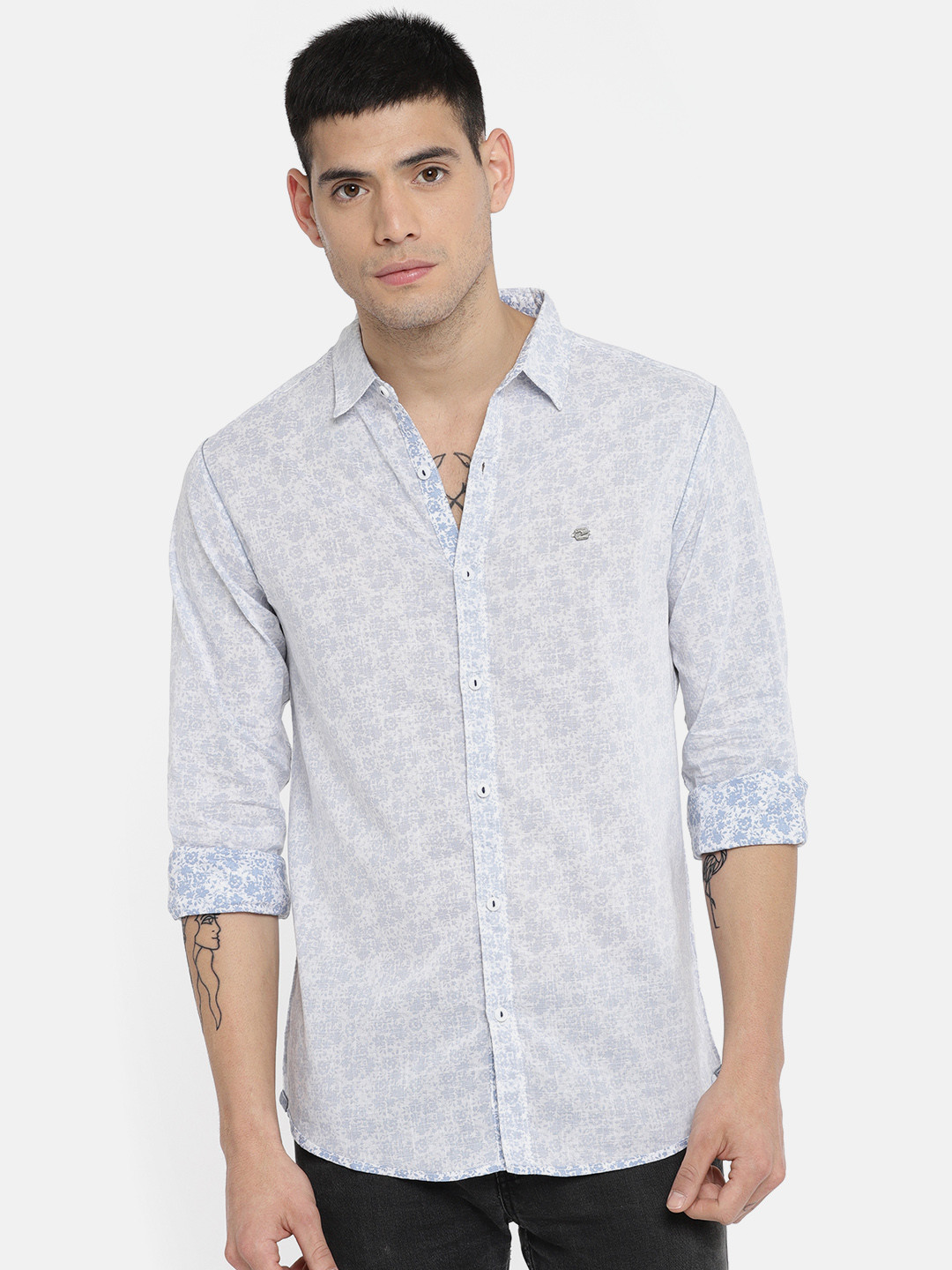 

SPYKAR Men Blue Slim Fit Printed Casual Shirt