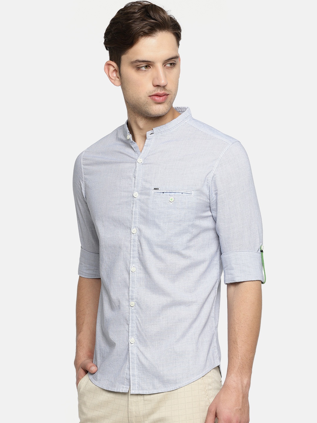 

SPYKAR Men Blue Slim Fit Checked Casual Shirt