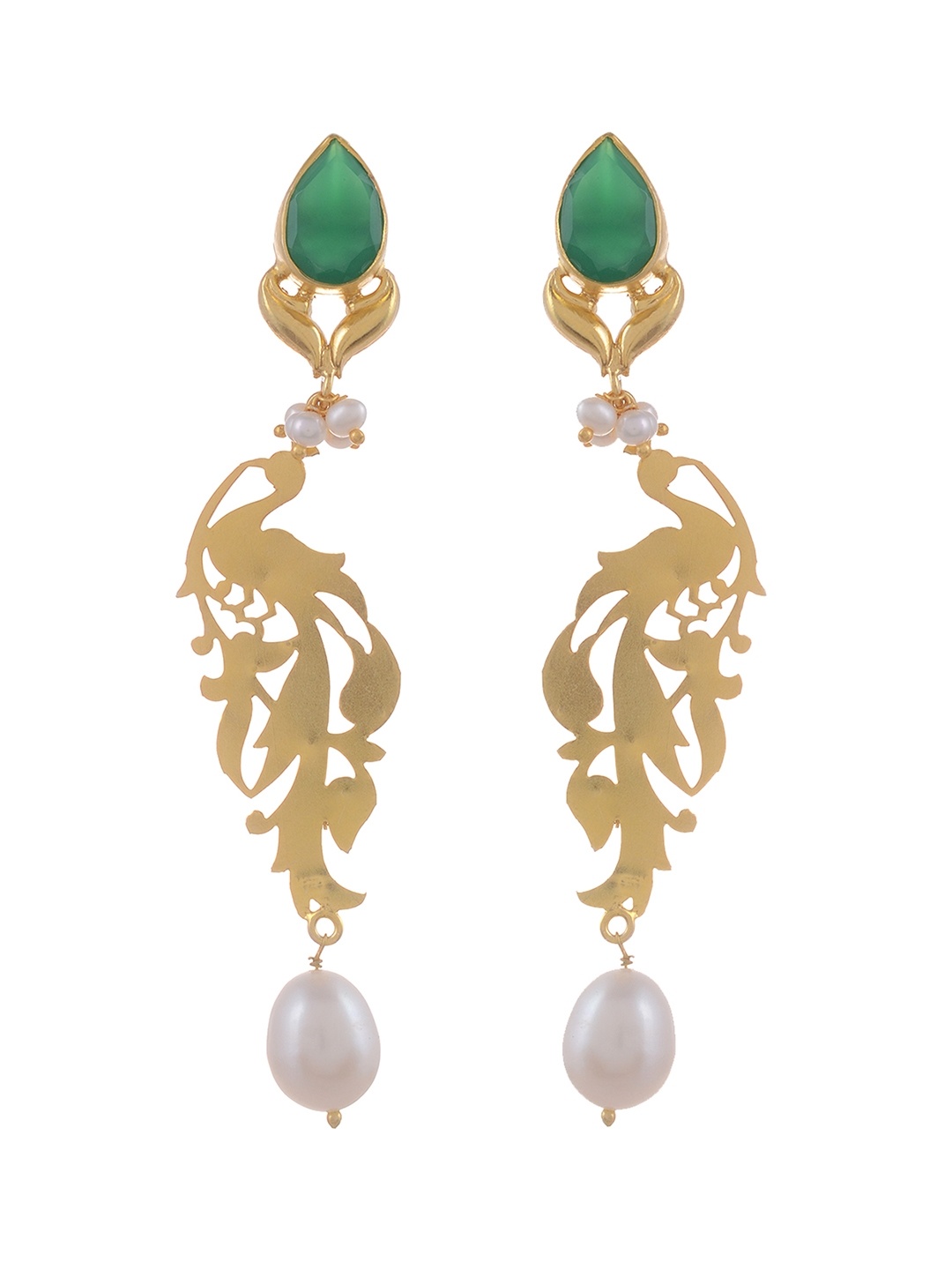 

Silvermerc Designs Gold Plated White Quirky Sterling Silver Drop Earrings