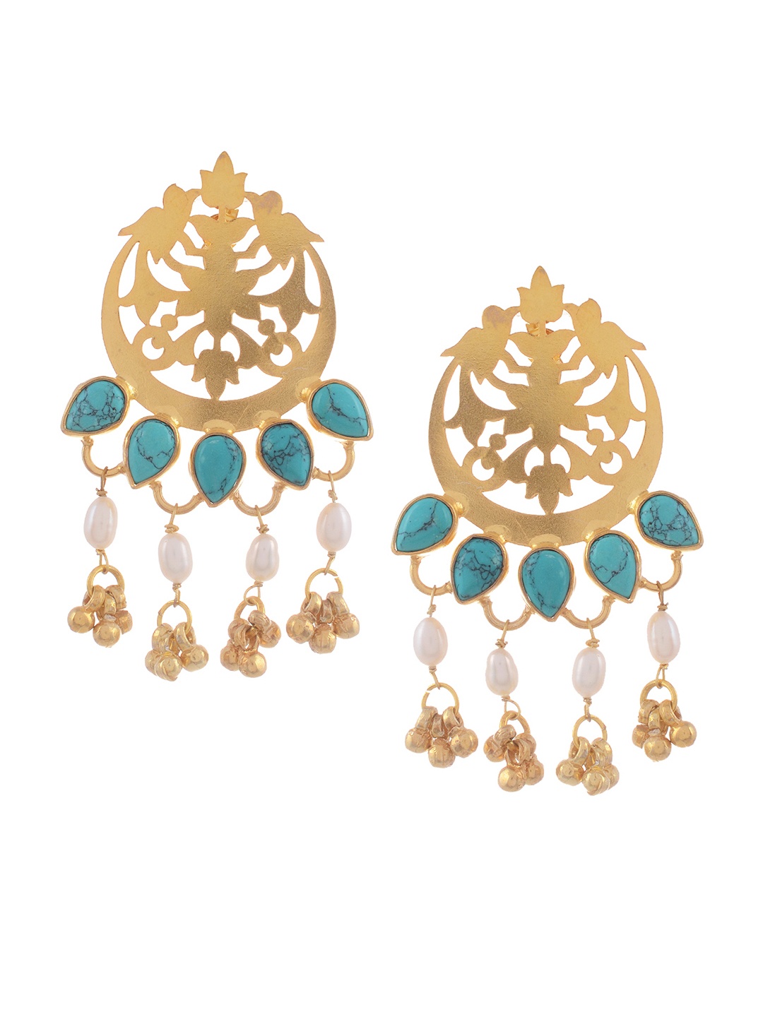 

Silvermerc Designs 22-Karat Gold-Plated & Turquoise Blue Sterling Silver Classic Drop Earrings