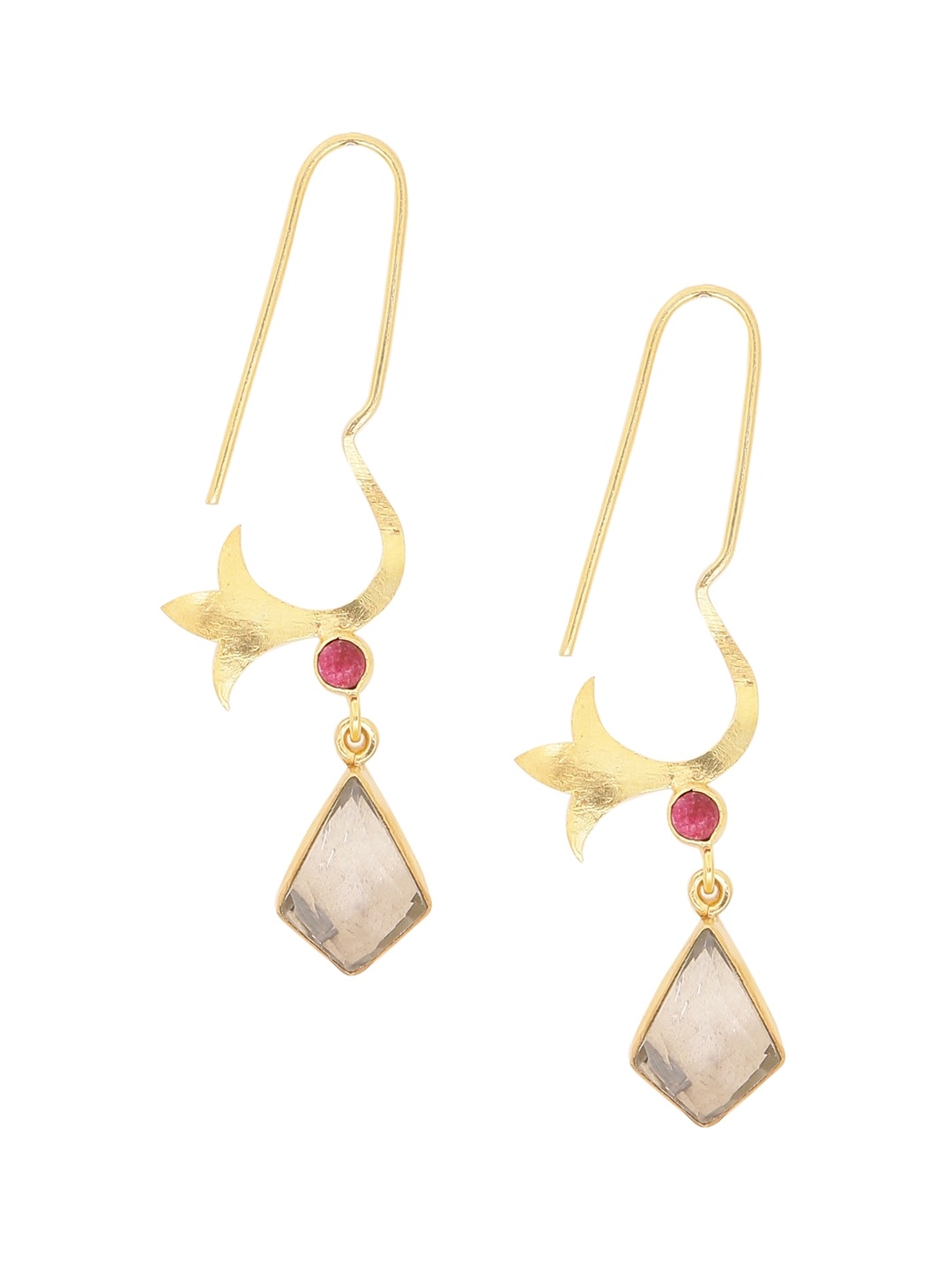 

Silvermerc Designs Gold Plated Contemporary Sterling Silver Drop Earrings