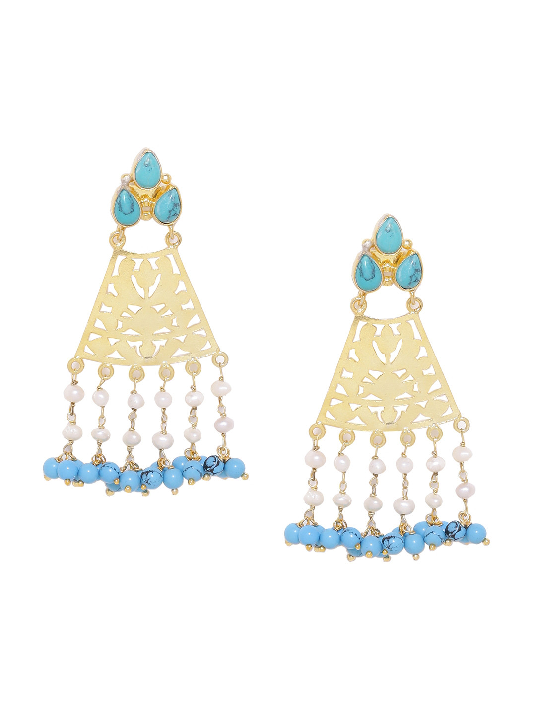 

Silvermerc Designs 22-Karat Gold-Plated & Turquoise Blue Classic Sterling Silver Drop Earrings