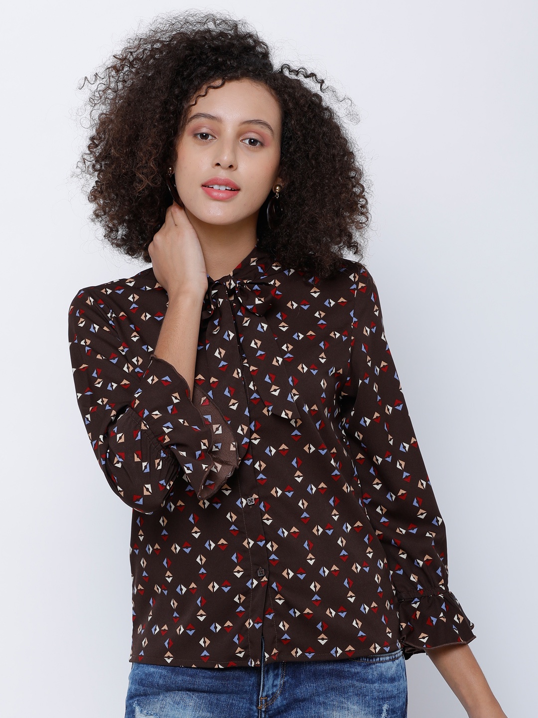 

Tokyo Talkies Women Brown Printed Top