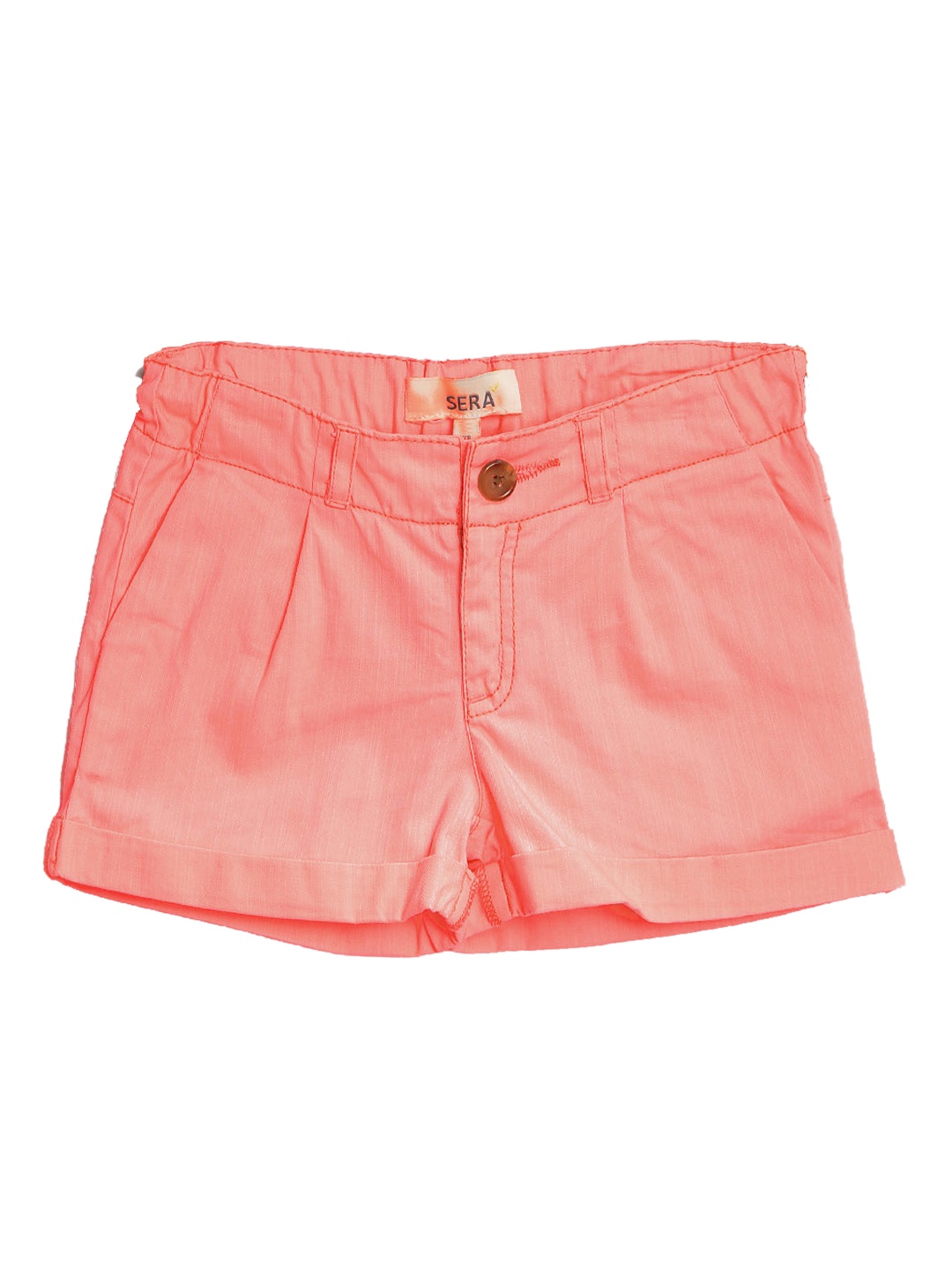 

Sera Girls Pink Solid Regular Fit Shorts