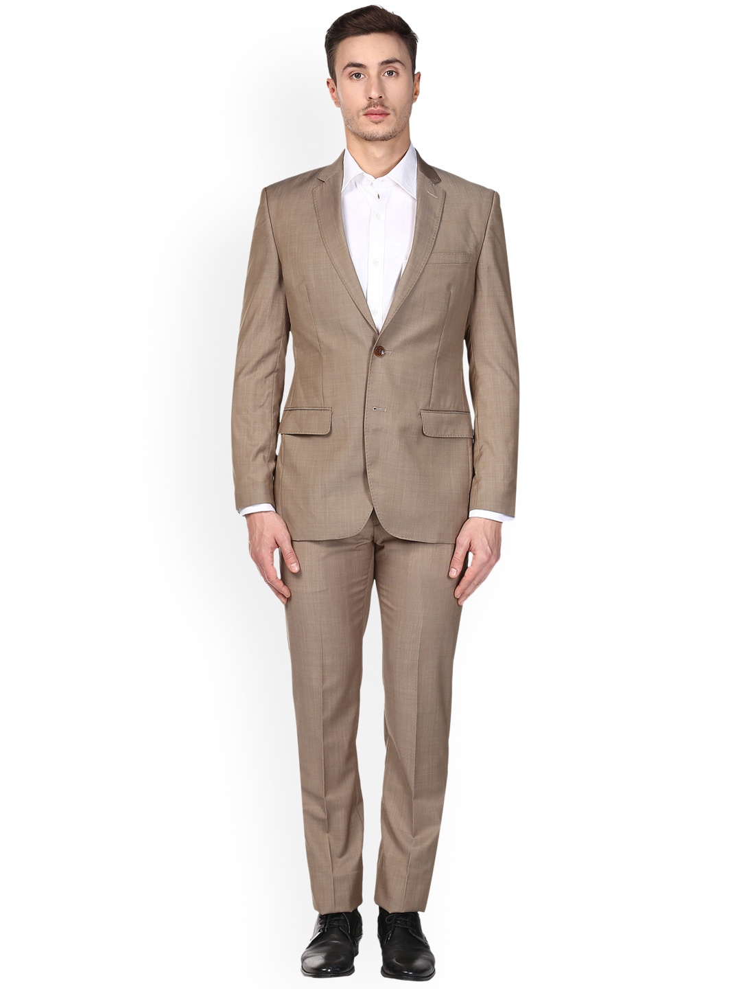 

Park Avenue Men Beige Slim Fit Single-Breasted Formal Suit