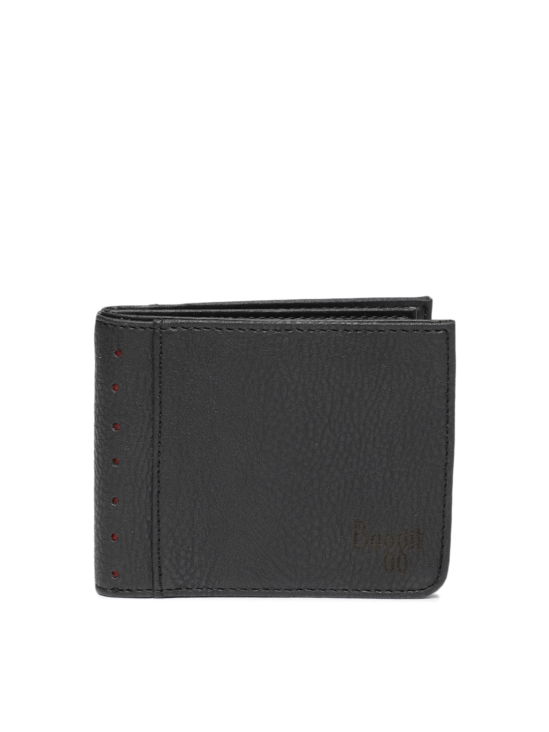 

Baggit Men Black Textured Two Fold Wallet