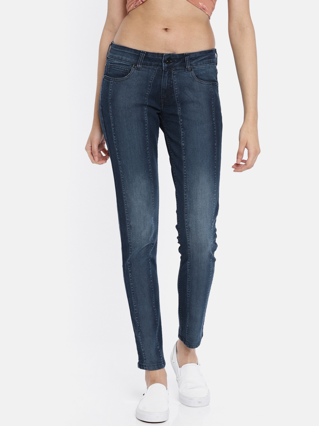

Pepe Jeans Women Blue Regular Fit Mid-Rise Clean Look Stretchable Jeans