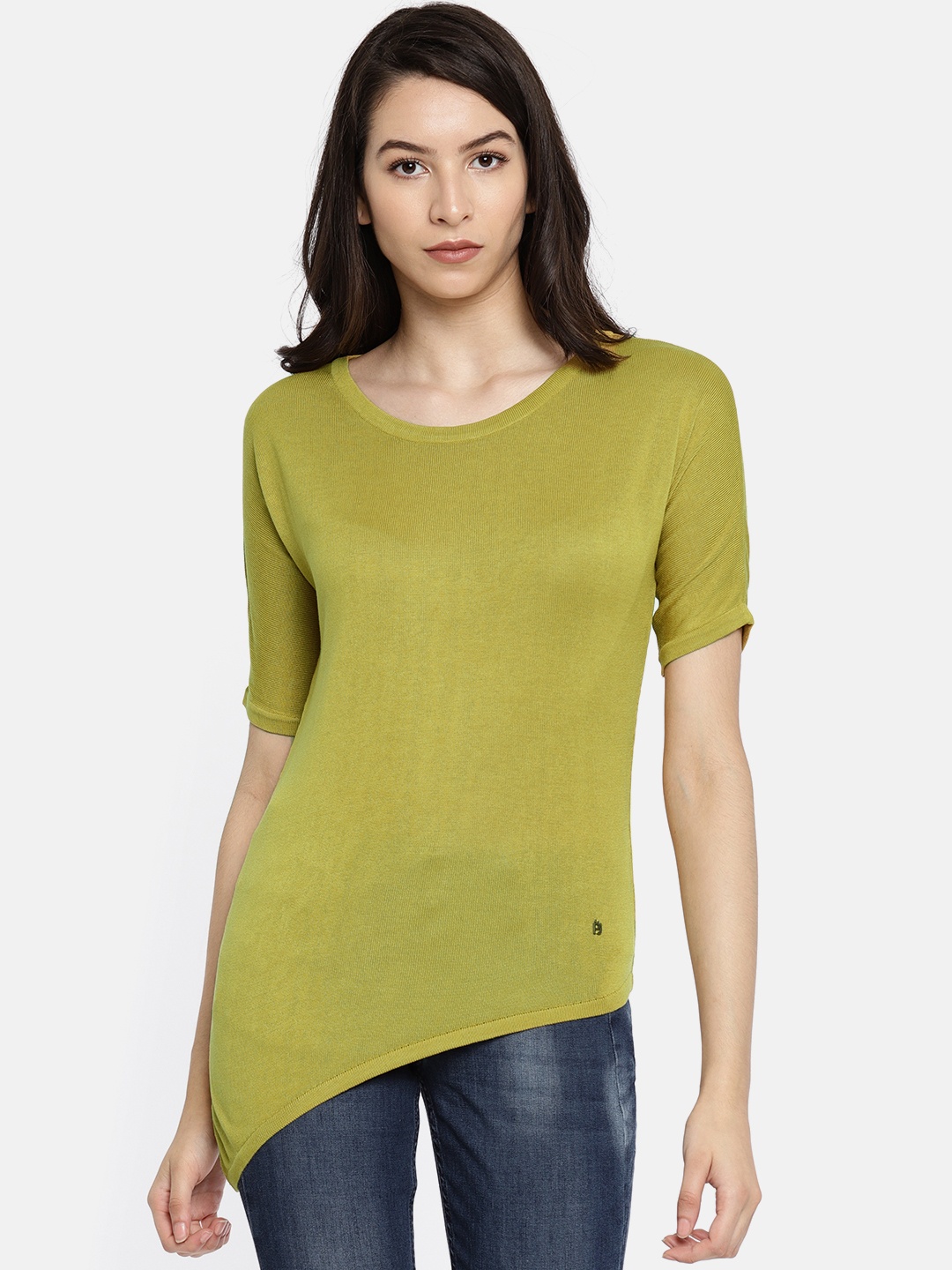 

Pepe Jeans Women Mustard Yellow Solid Top