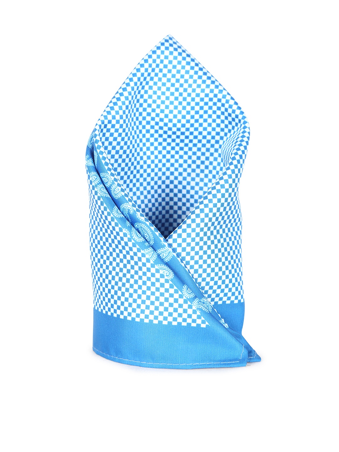 

Peter England Men Blue & White Checked Pocket Square