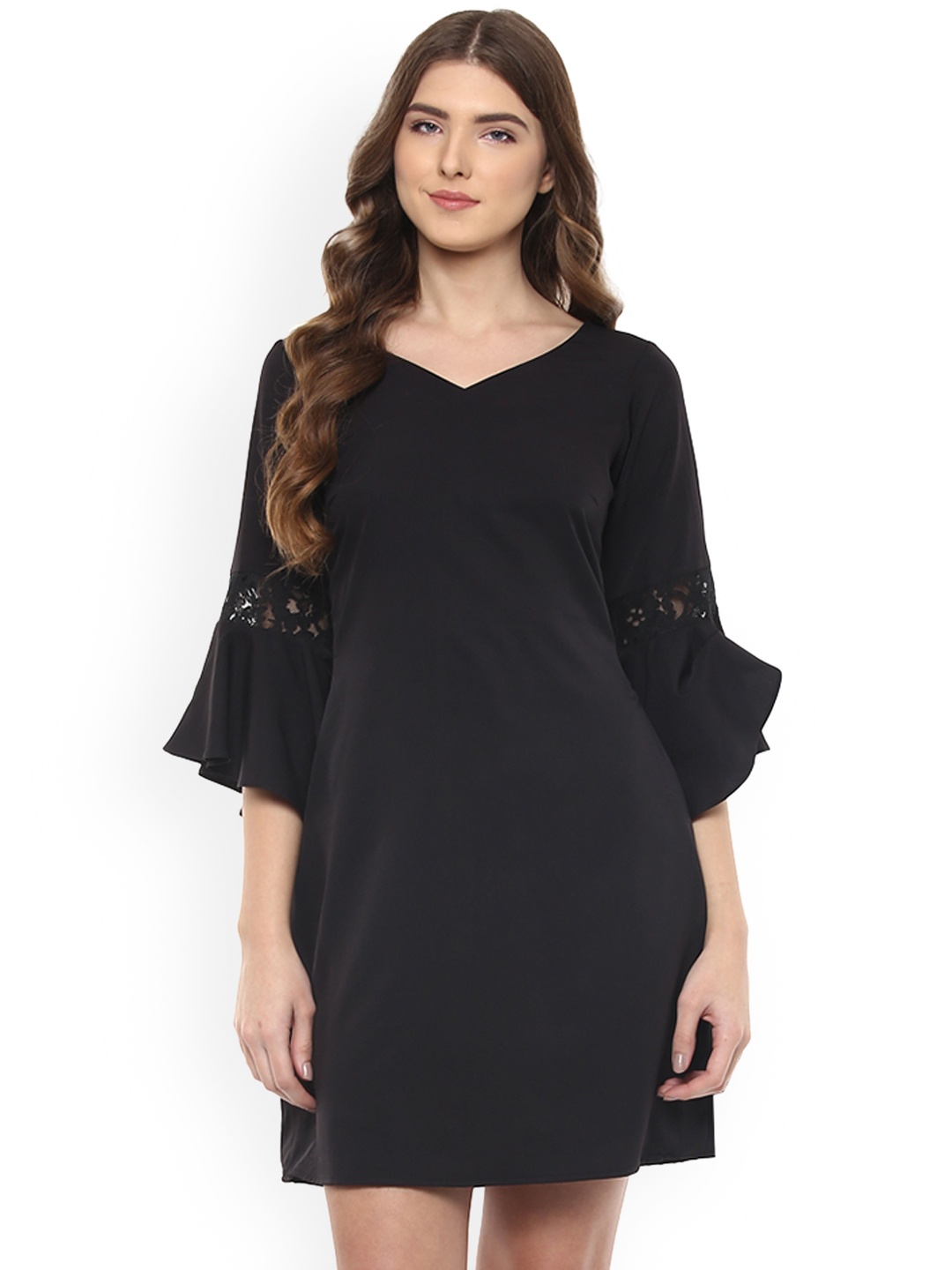 

MABISH by Sonal Jain Women Black Solid Sheath Dress