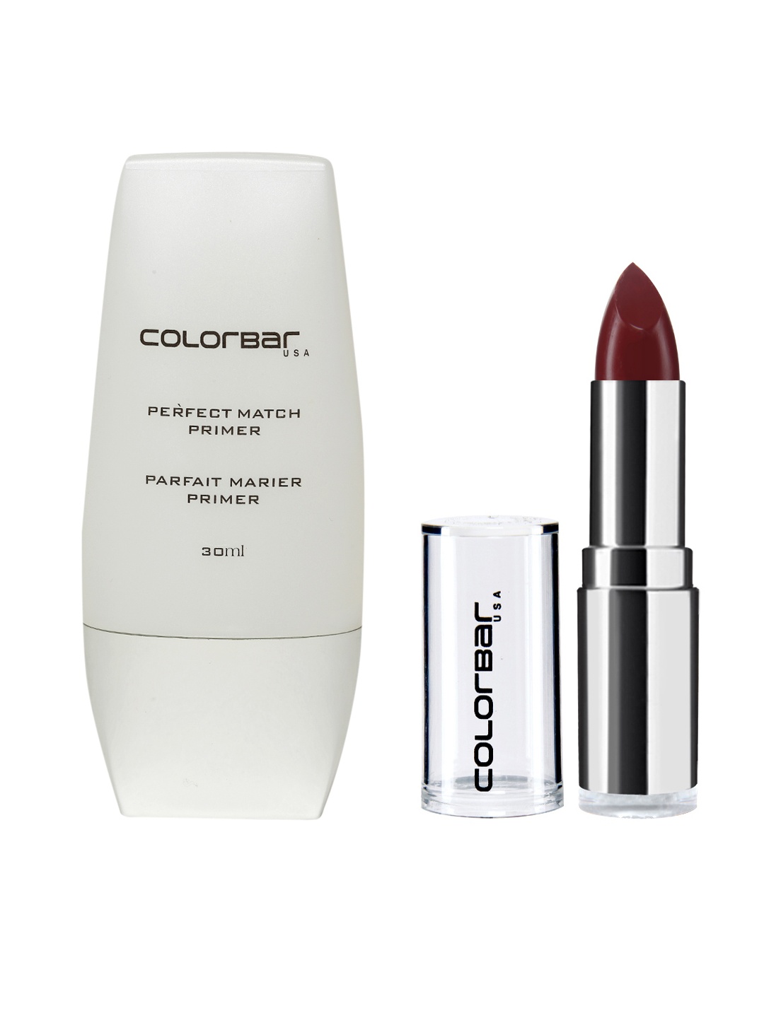 

ColorBar Women Set of Perfect Match Primer & Velvet Matte Lipstick Rum Raisin 041, White