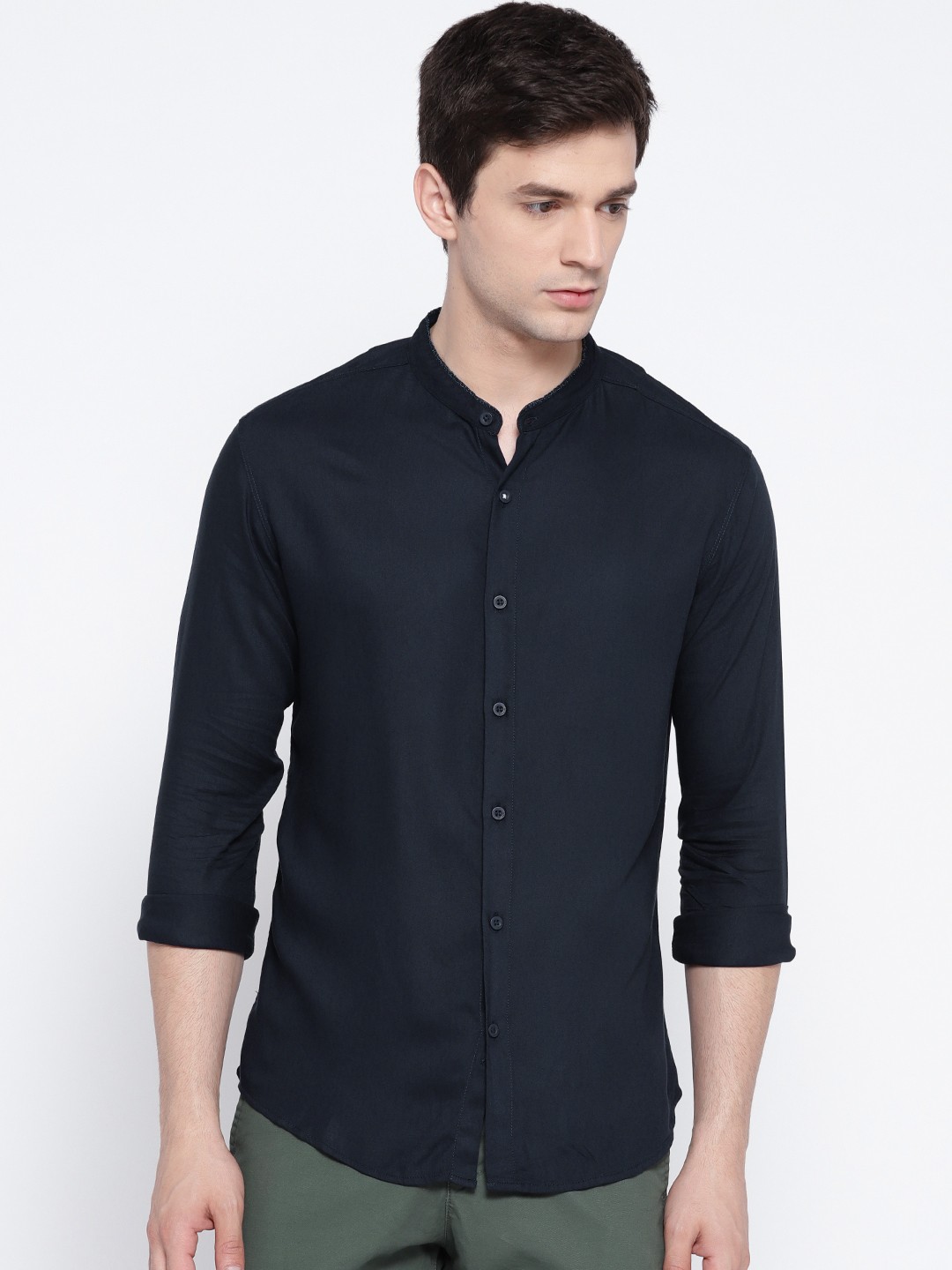 

SPYKAR Men Navy Blue Slim Fit Solid Casual Shirt