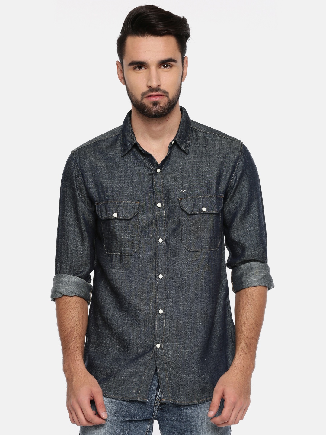 

SPYKAR Men Blue Slim Fit Solid Casual Shirt