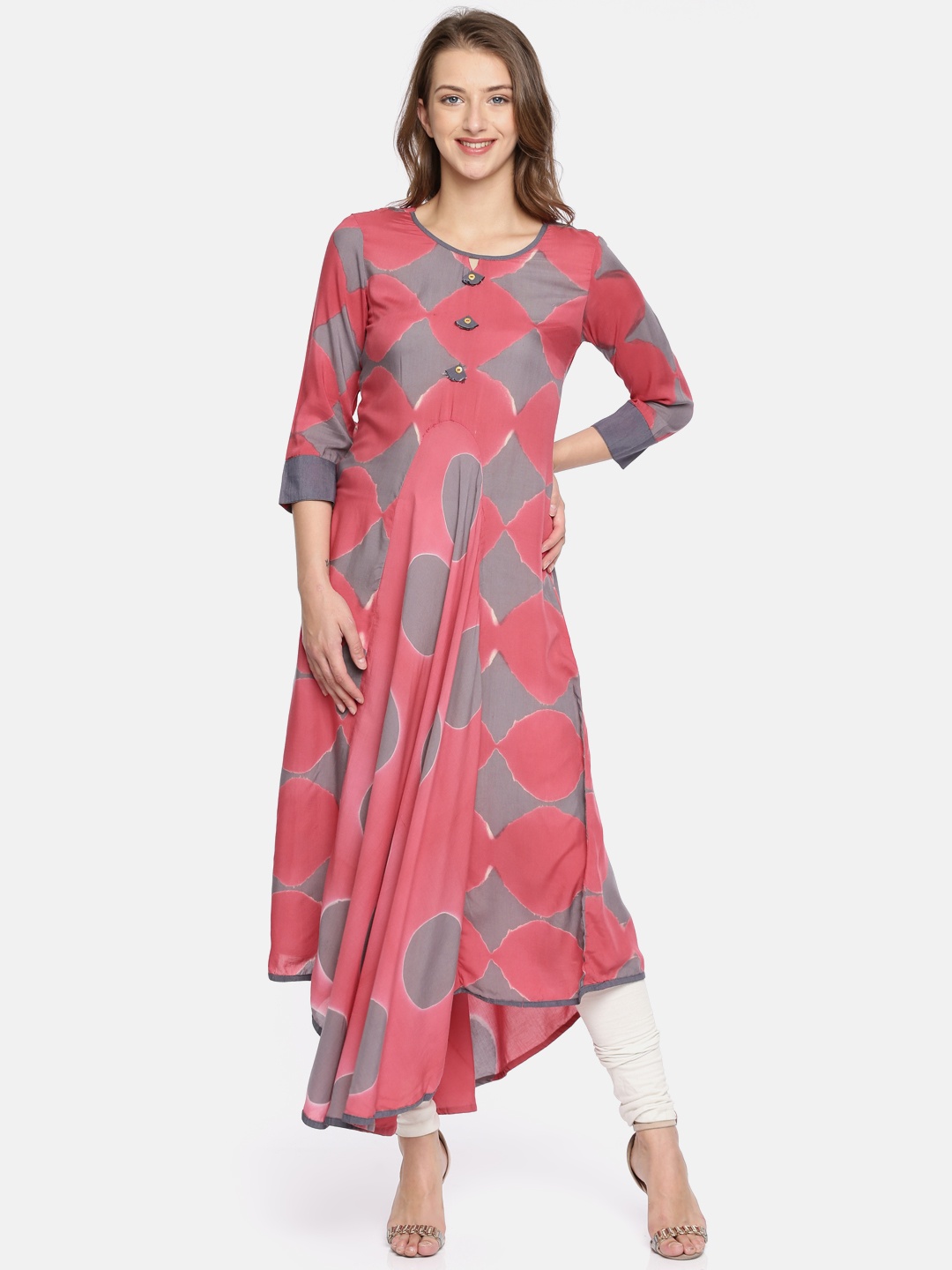 

Span Women Pink Printed A-Line Kurta