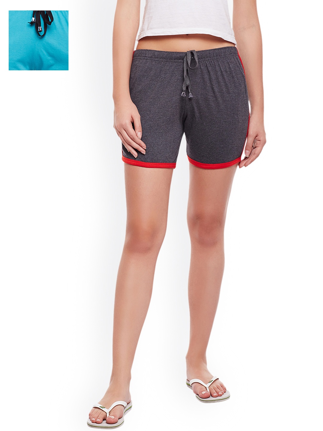 

VIMAL JONNEY Pack Of 2 Lounge Shorts F7_ANTHRA_FEROZI_02, Grey