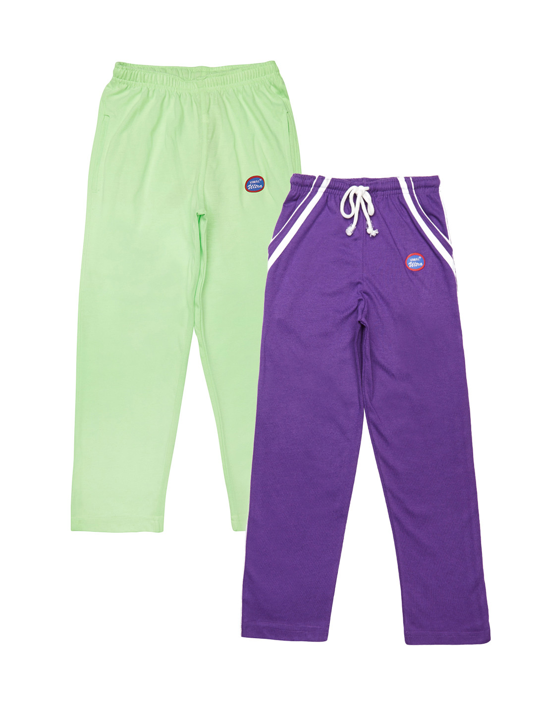 

VIMAL JONNEY Boys Pack of 2 Slim Fit Track Pants, Purple