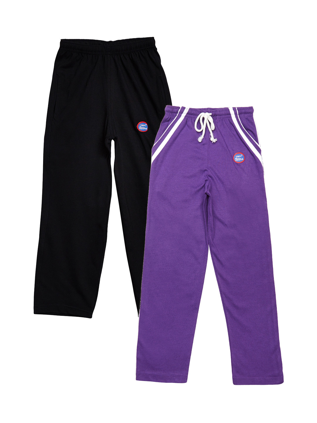 

VIMAL JONNEY Boys Pack of 2 Slim Fit Track Pants, Purple