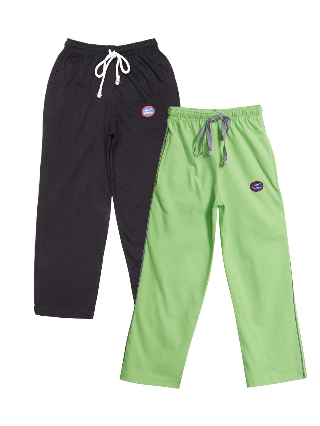 

VIMAL JONNEY Boys Pack of 2 Slim Fit Track Pants, Green