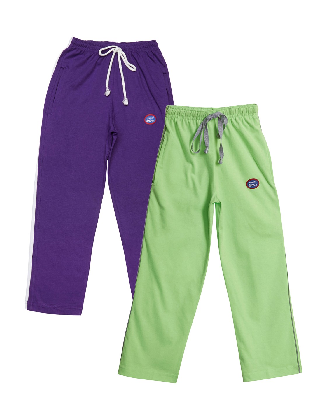 

VIMAL JONNEY Boys Pack of 2 Slim Fit Track Pants, Green