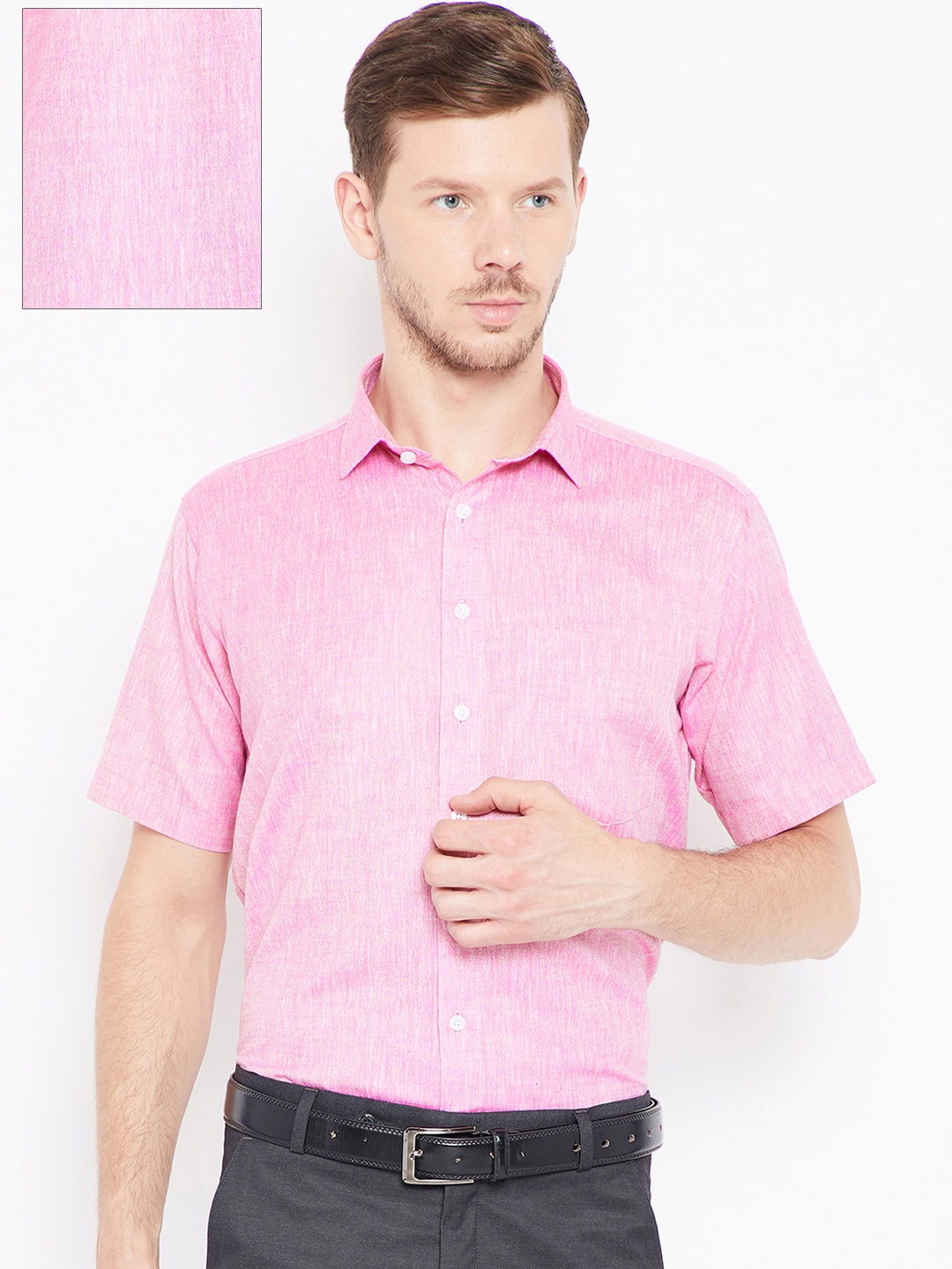 

Shaftesbury London Men Pink Smart Tailored Fit Solid Formal Shirt