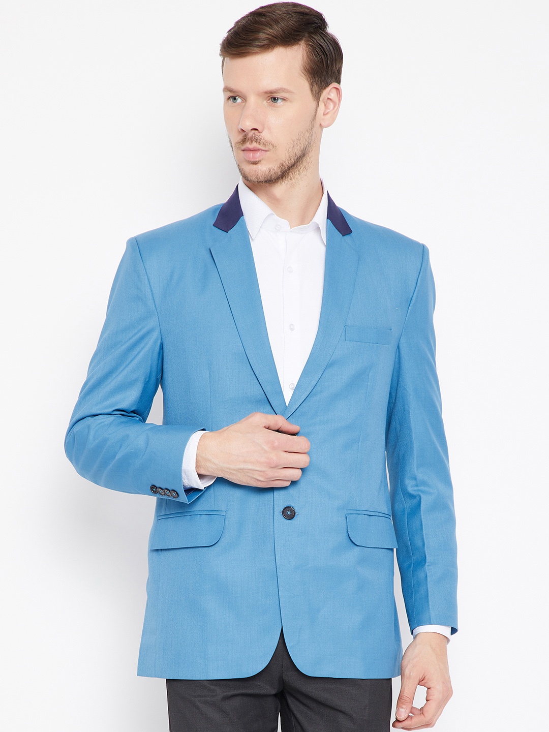 

Shaftesbury London Blue Regular Fit Semiformal Blazer