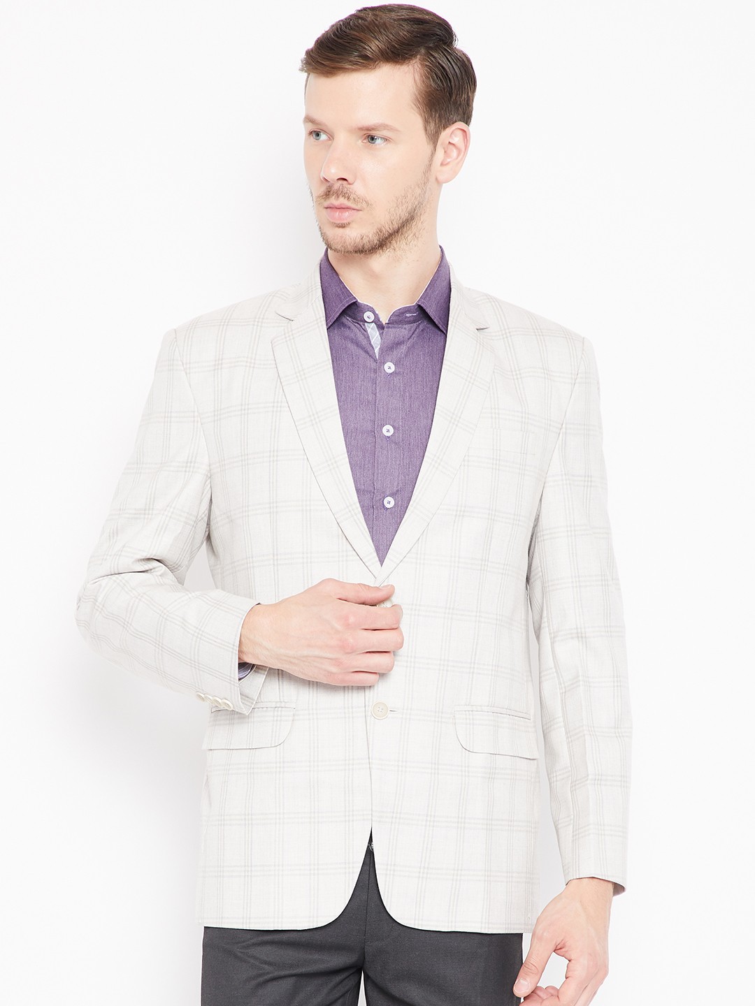 

Shaftesbury London Beige Regular Fit Single-Breasted Blazer