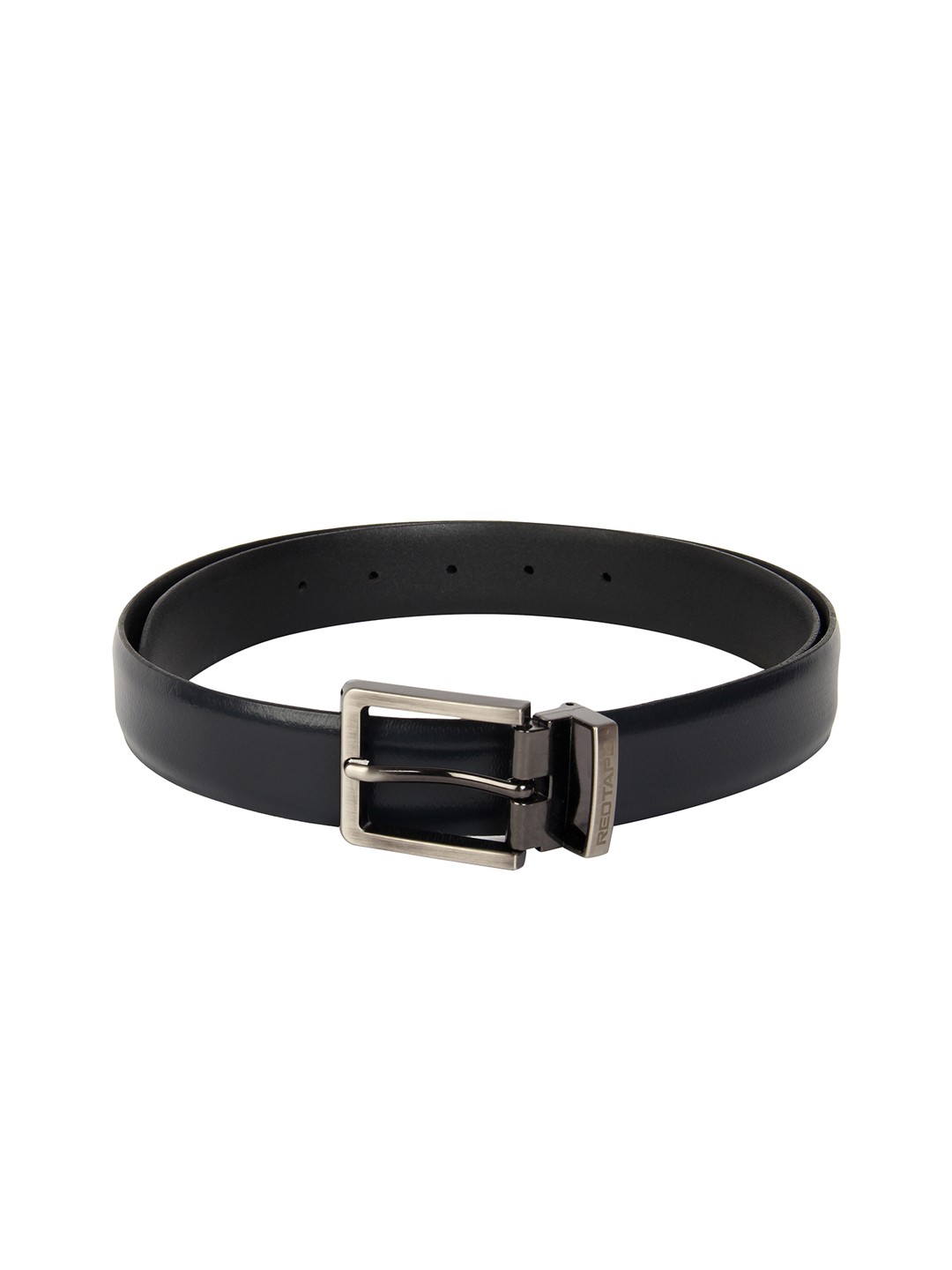 

Red Tape Men Black Solid Leather Belt
