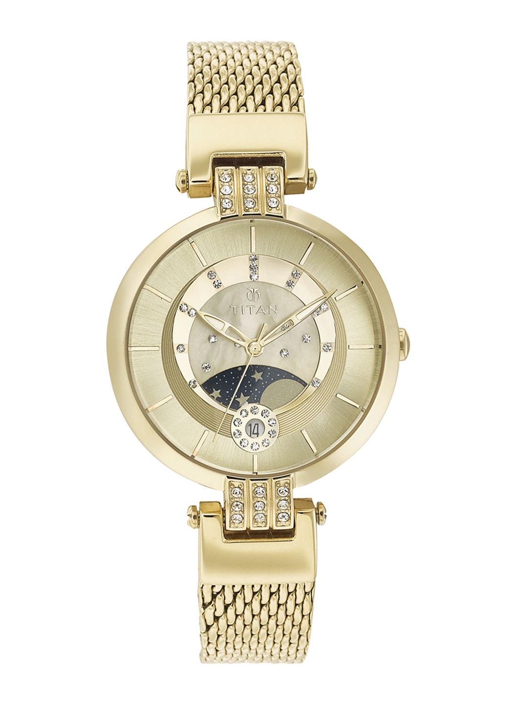 

Titan Gold-Toned Dial Watch 95014YM01J