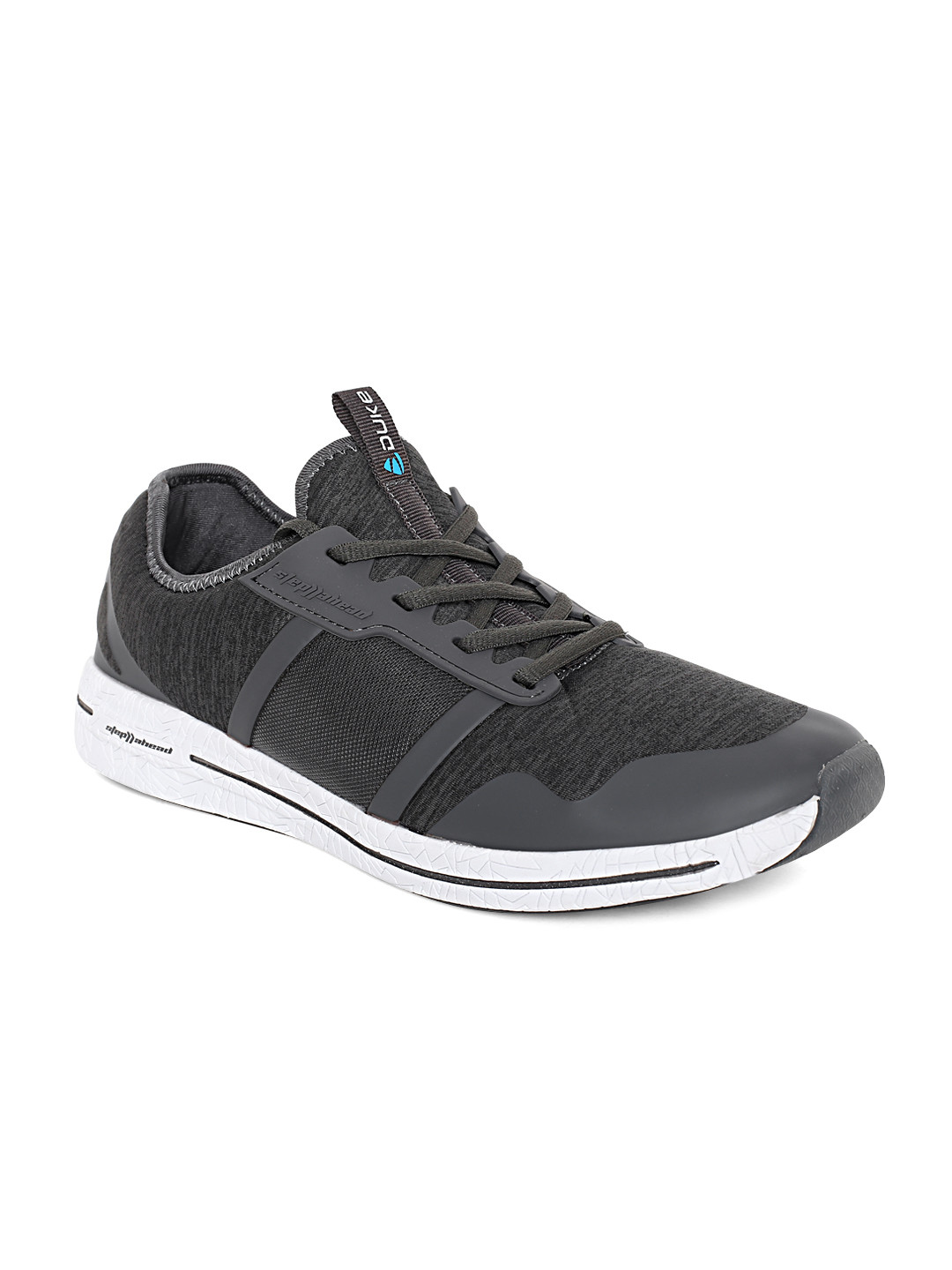

Duke Men Charcoal Grey Woven Design Running Shoes