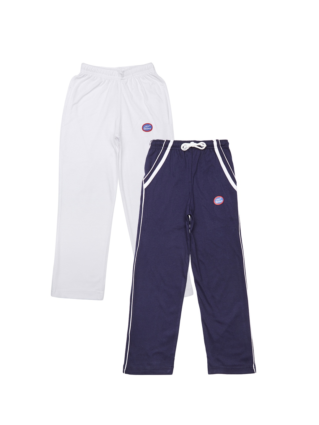 

VIMAL JONNEY Girls Pack of 2 Solid Slim Fit Track Pants, Navy blue