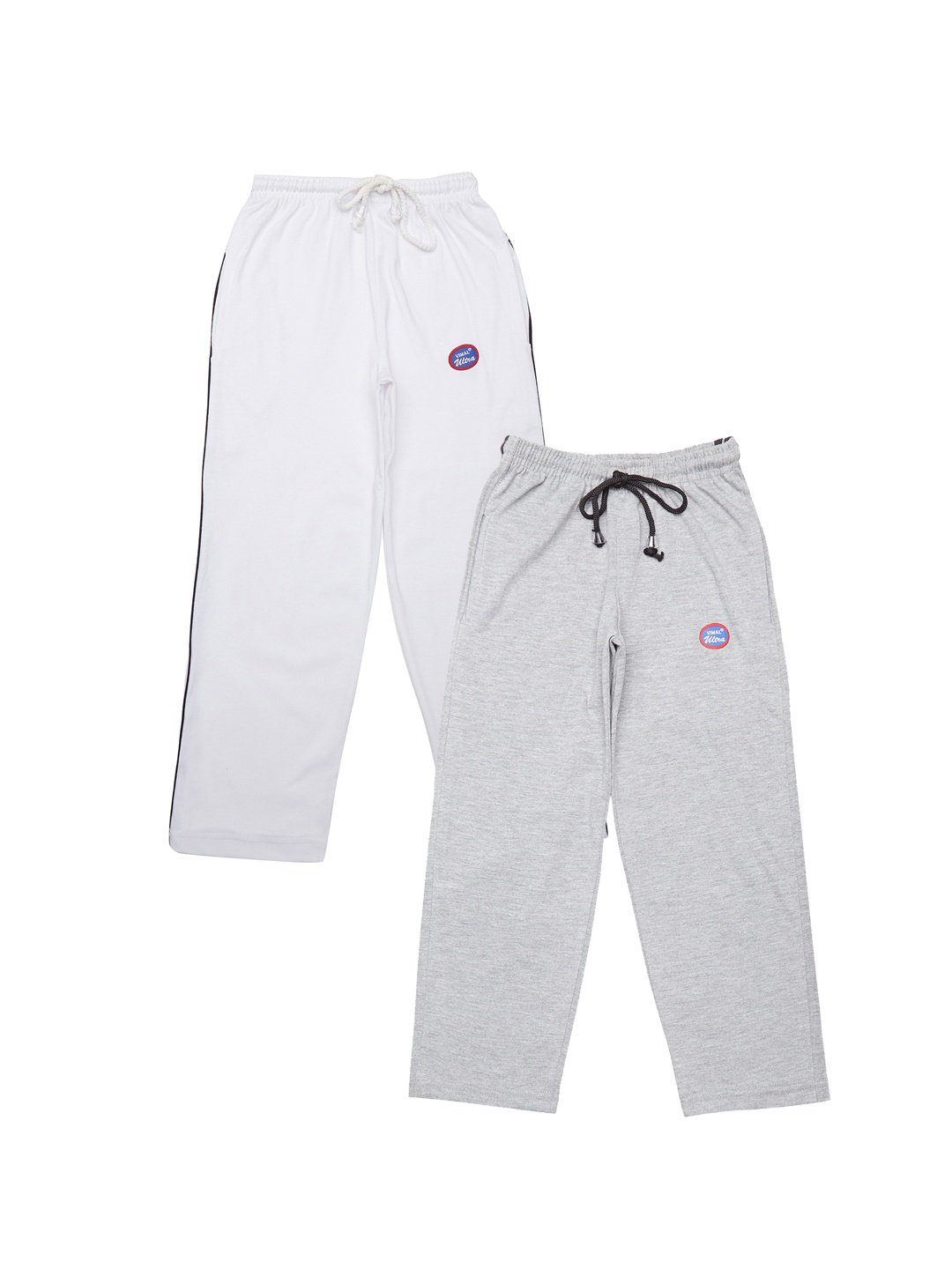 

VIMAL JONNEY Girls Pack of 2 Solid Slim Fit Track Pants, White