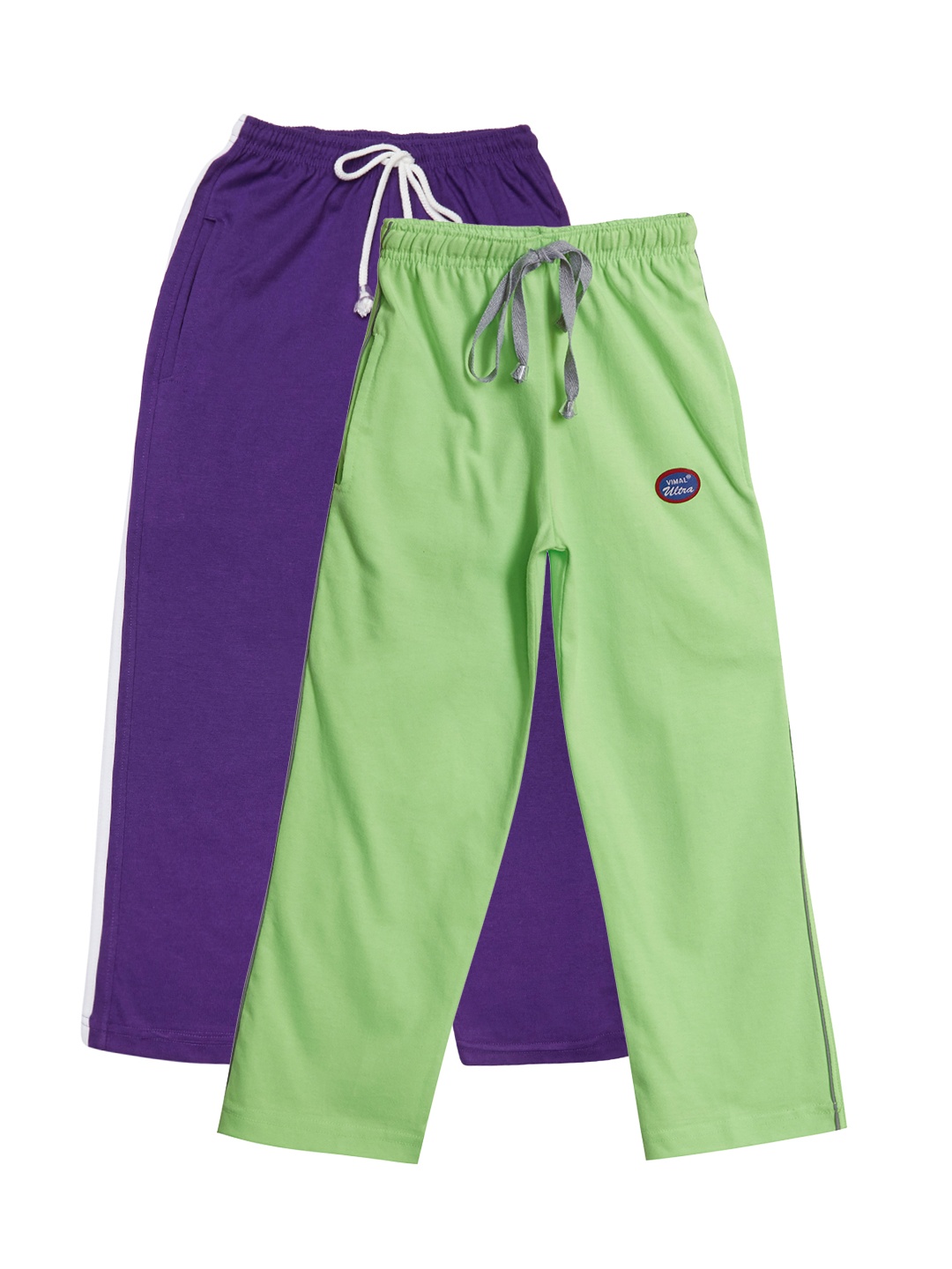 

VIMAL JONNEY Girls Pack of 2 Green & Purple Regular Track Pants