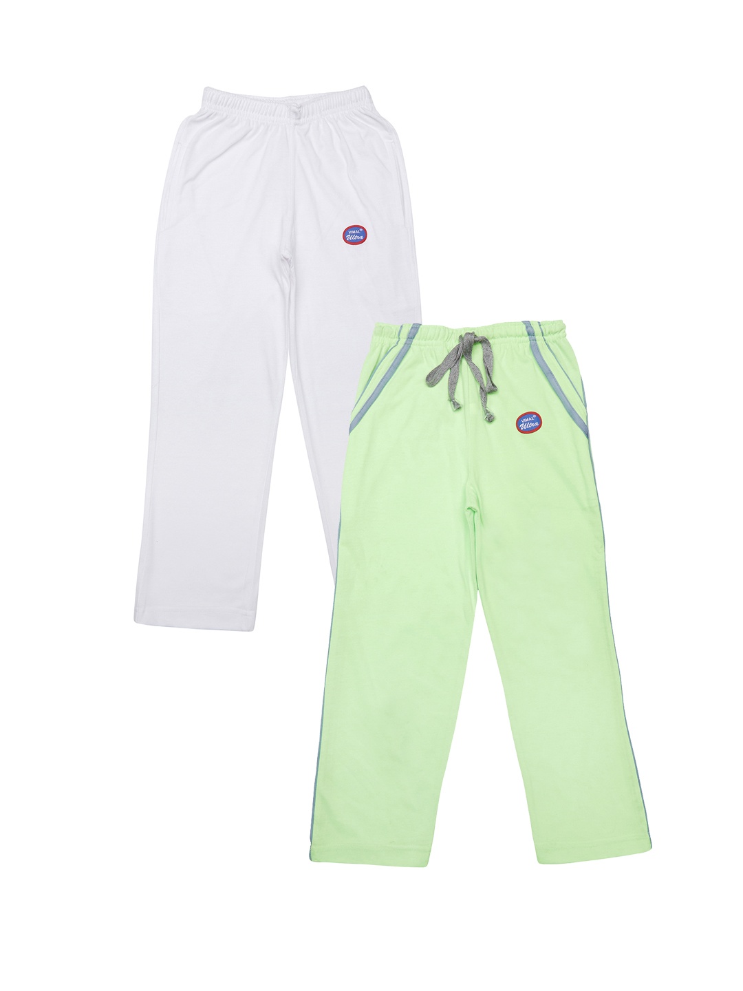 

VIMAL JONNEY Girls Pack of 2 Solid Slim Fit Track Pants, Green