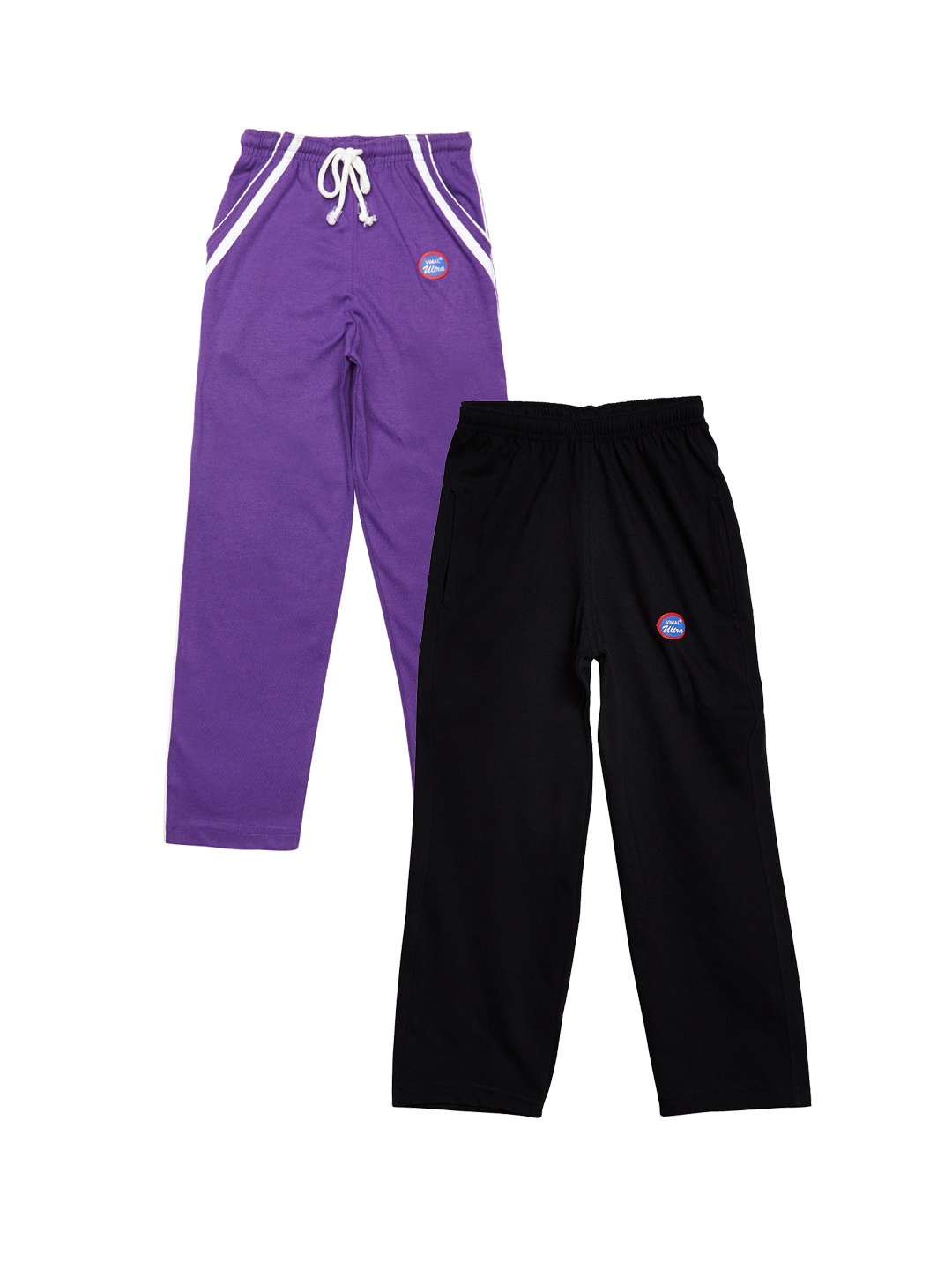 

VIMAL JONNEY Girls Pack of 2 Solid Slim Fit Track Pants, Purple