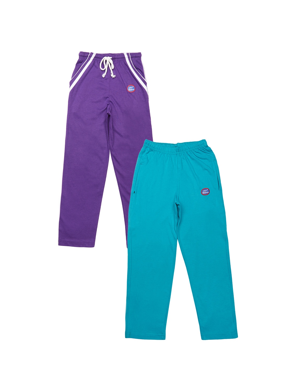 

VIMAL JONNEY Girls Pack of 2 Solid Slim Fit Track Pants, Purple