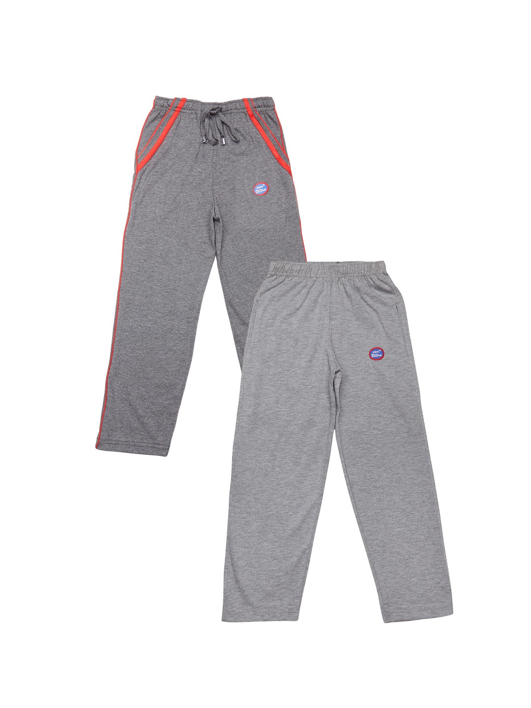 

VIMAL JONNEY Girls Pack of 2 Solid Slim Fit Track Pants, Grey