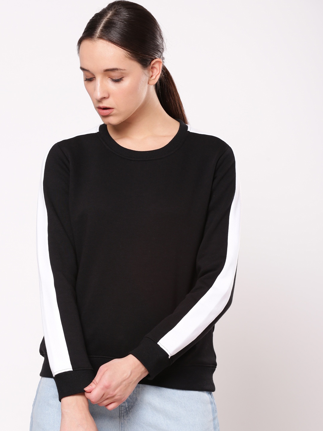 

ether Women Black Solid Sweatshirt