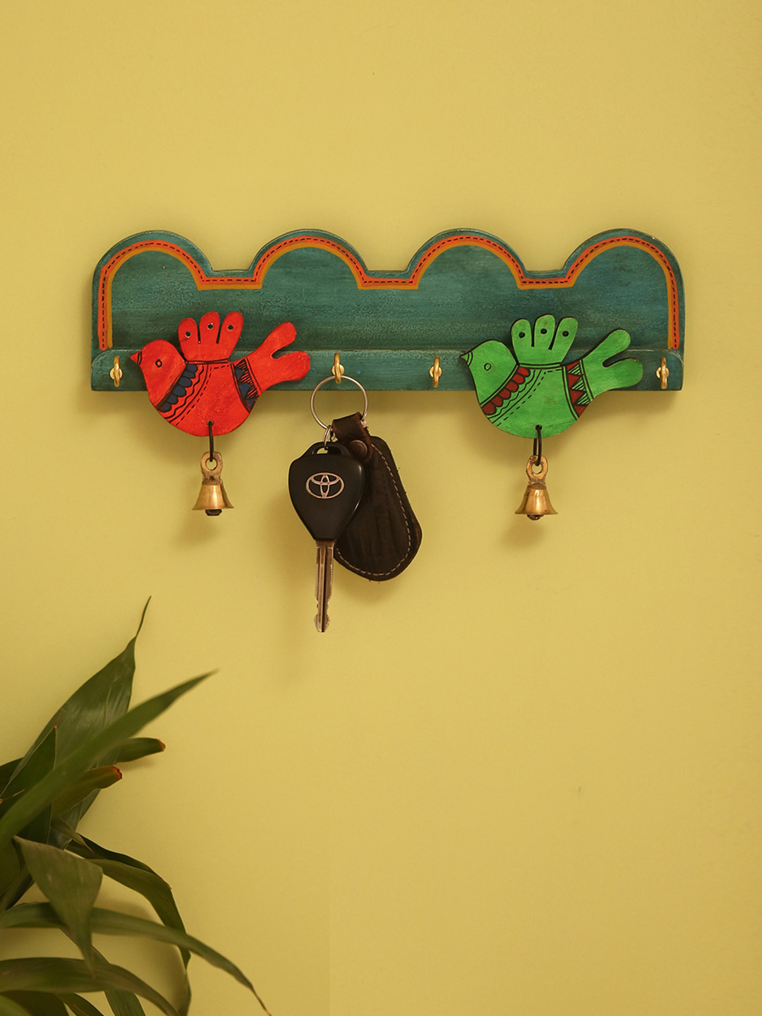

ExclusiveLane Teal Blue Wooden Key Holder