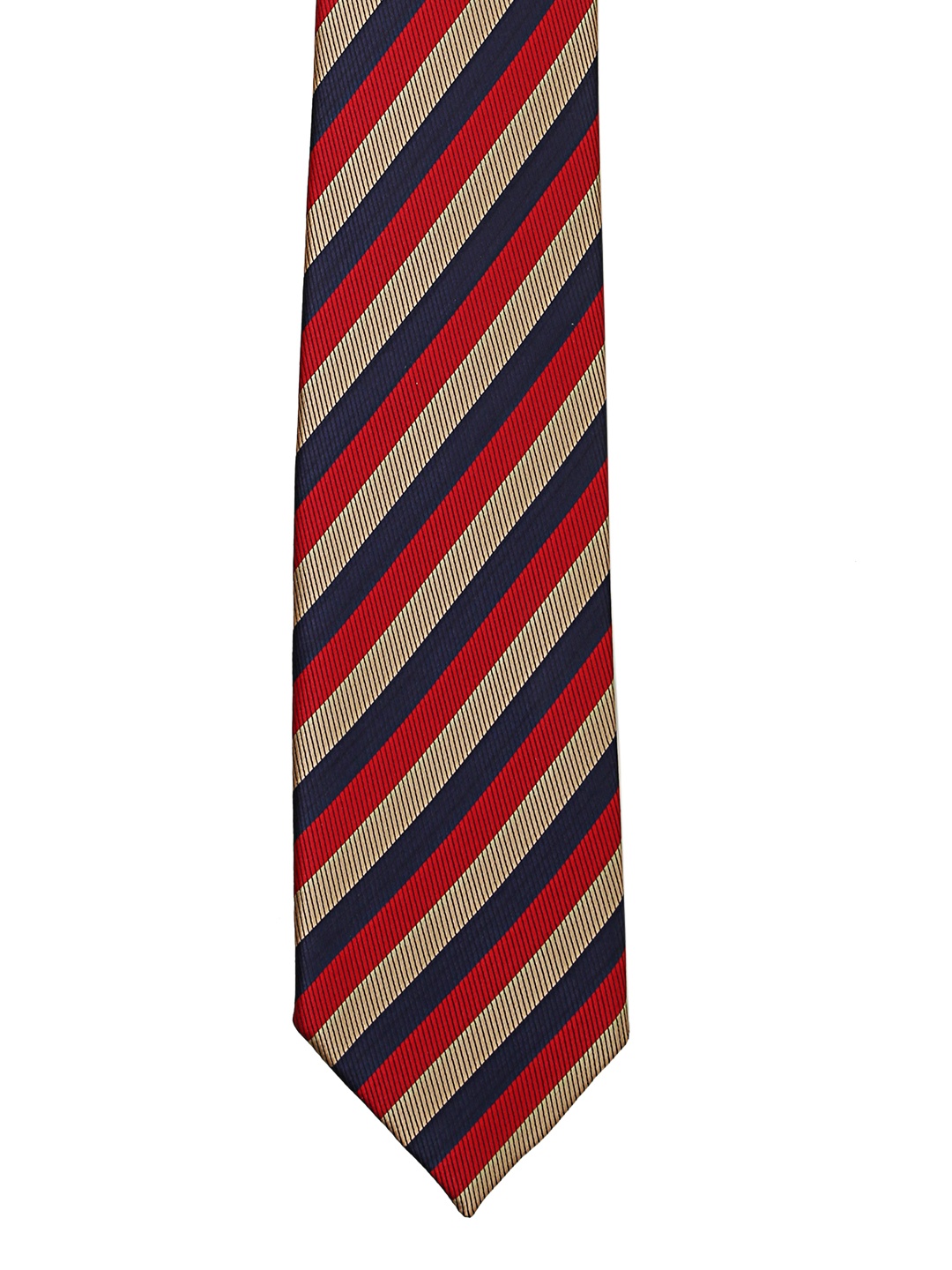 

Tossido Red & Navy Blue Striped Broad Tie